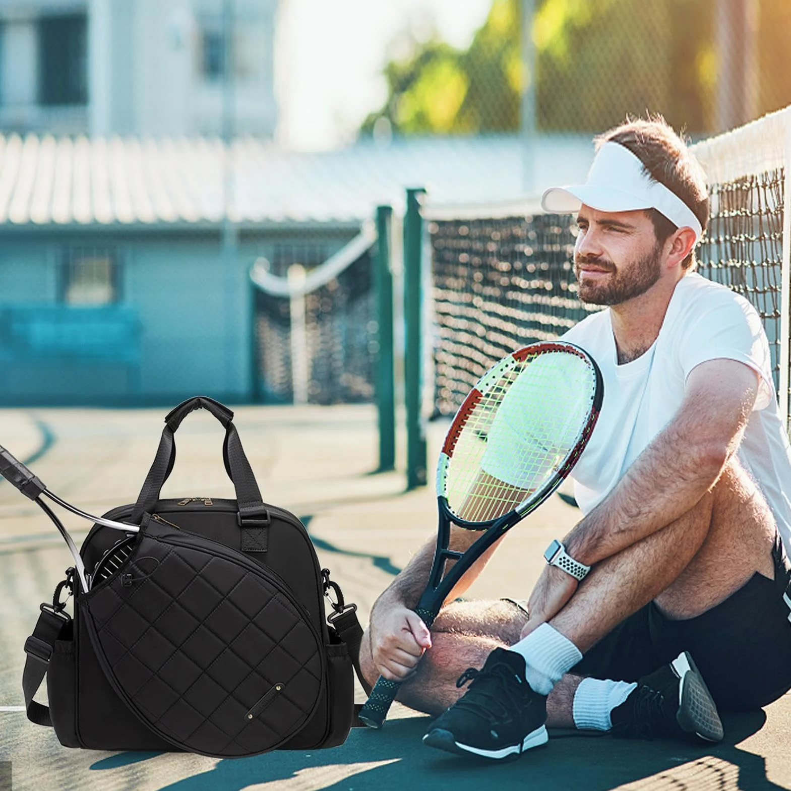 Bolsa para Raquetas de Tenis,Bolsas para Raquetas de Tenis para Hombres | Bolsa Cruzada de Tenis Impermeable | Bolsa portátil para Raqueta de Tenis, Bolsa de Tenis para Adultos para Raquetas