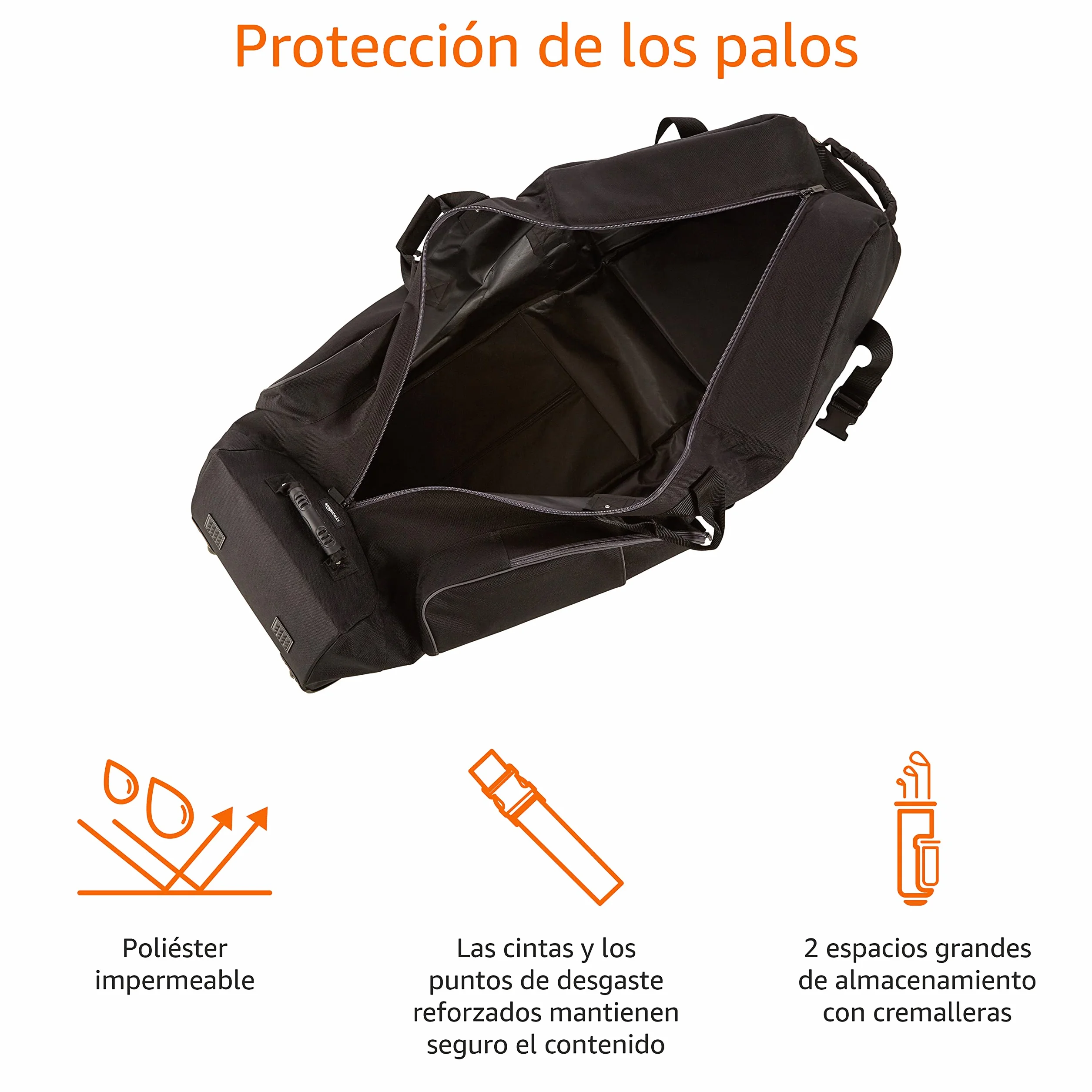 Amazon Basics - Bolsa de Transporte para Golf con Laterales Flexibles, Negro