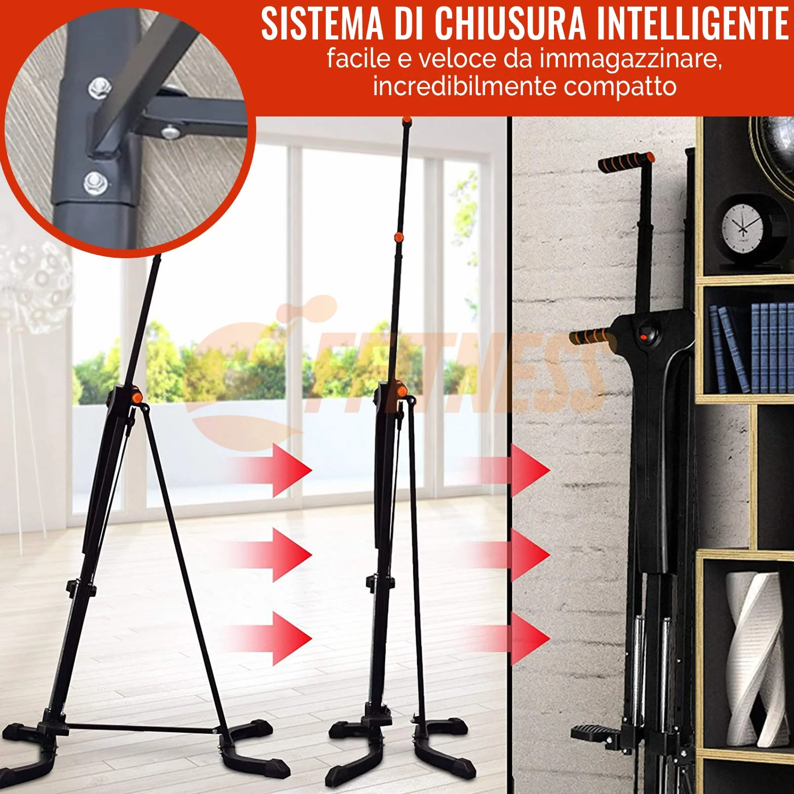 FFitness Vertical Climber Stepper AB Climber Vertical Escalada Cardio Aerobic Fitness Entrenamiento HIIT