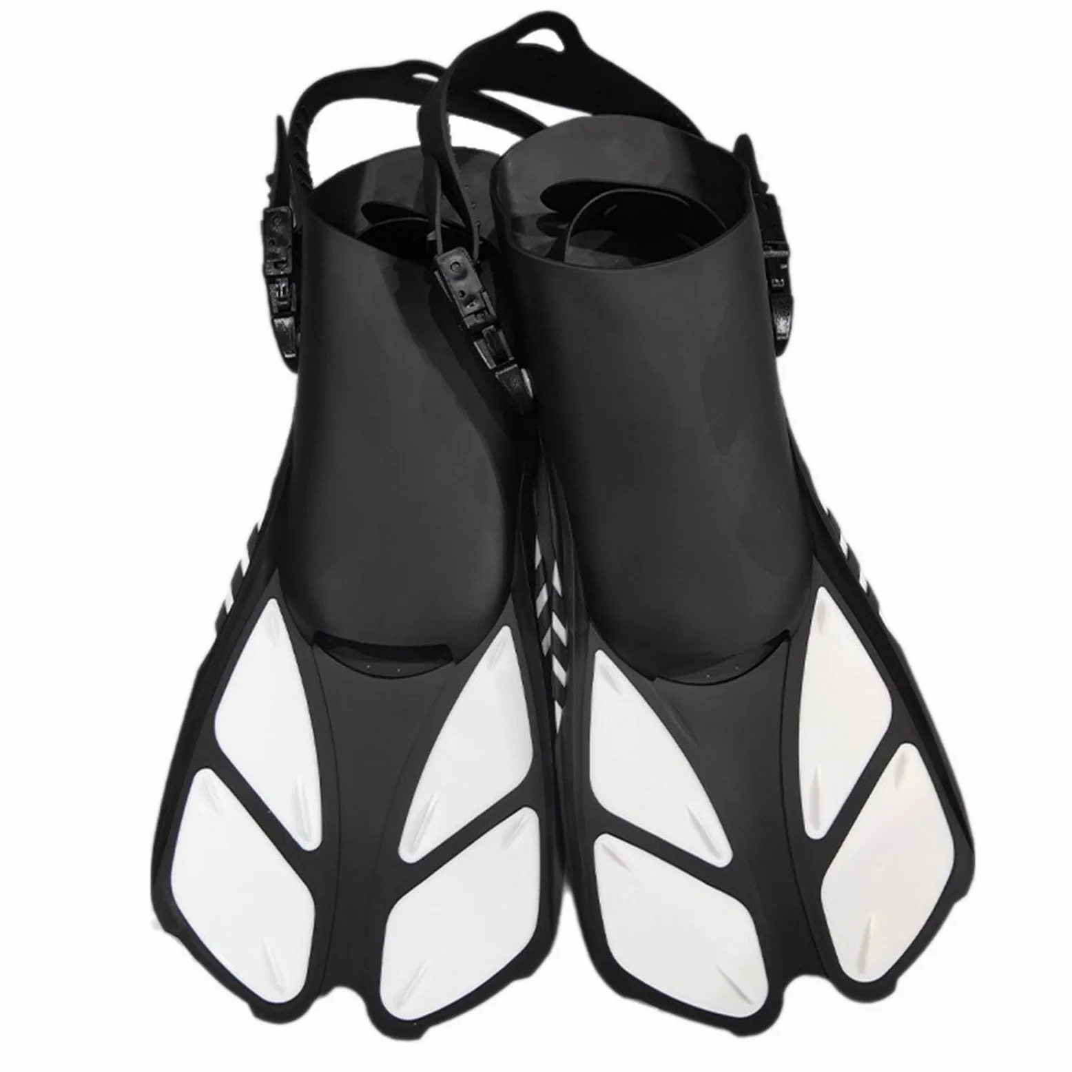 Natación Tacón Abierto Ajustable Ligero Aletas De Buceo Corto Tamaño De Viaje Snorkel Natación