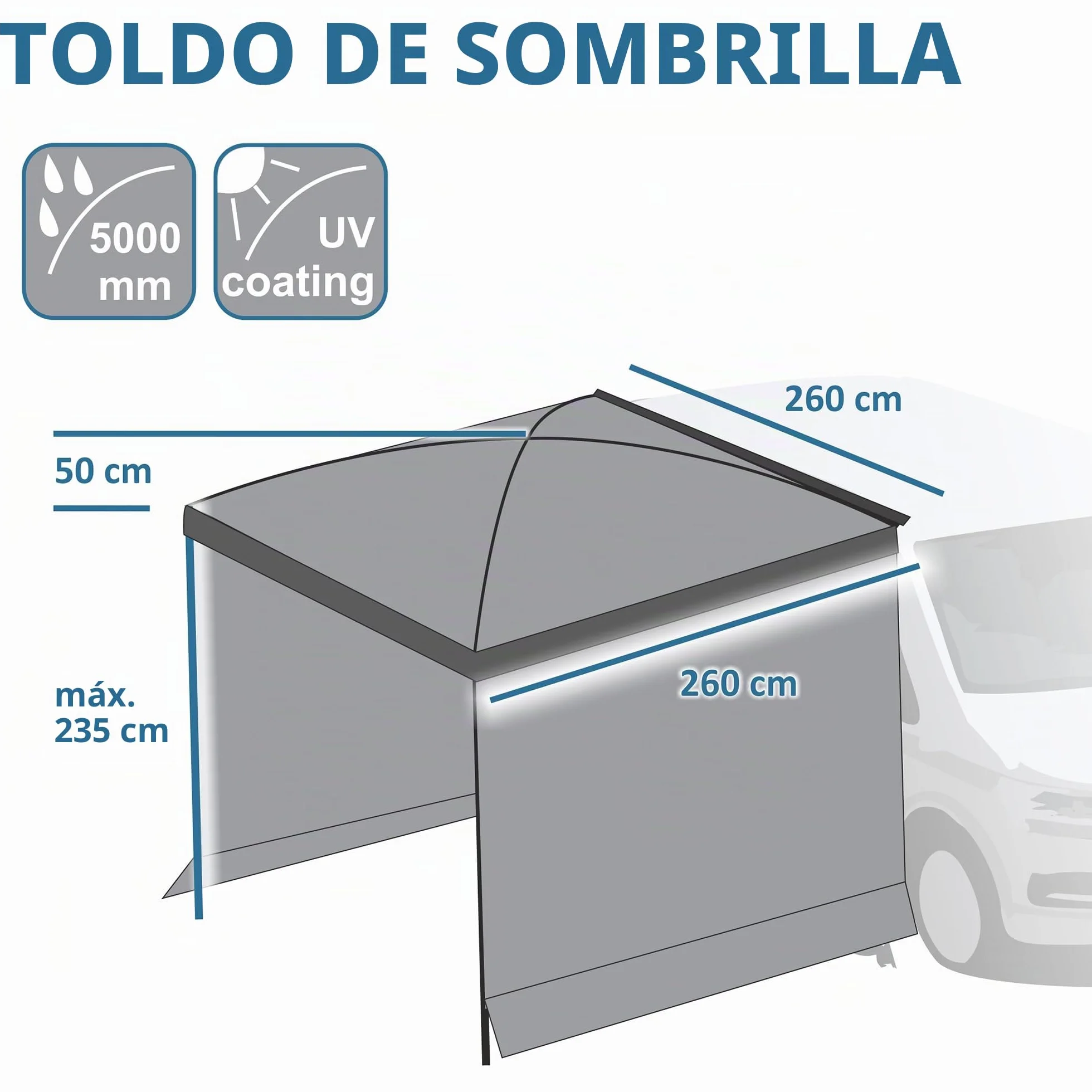 GEAR Parasol Canopy UV 50+ 5000mm Multivan VW T