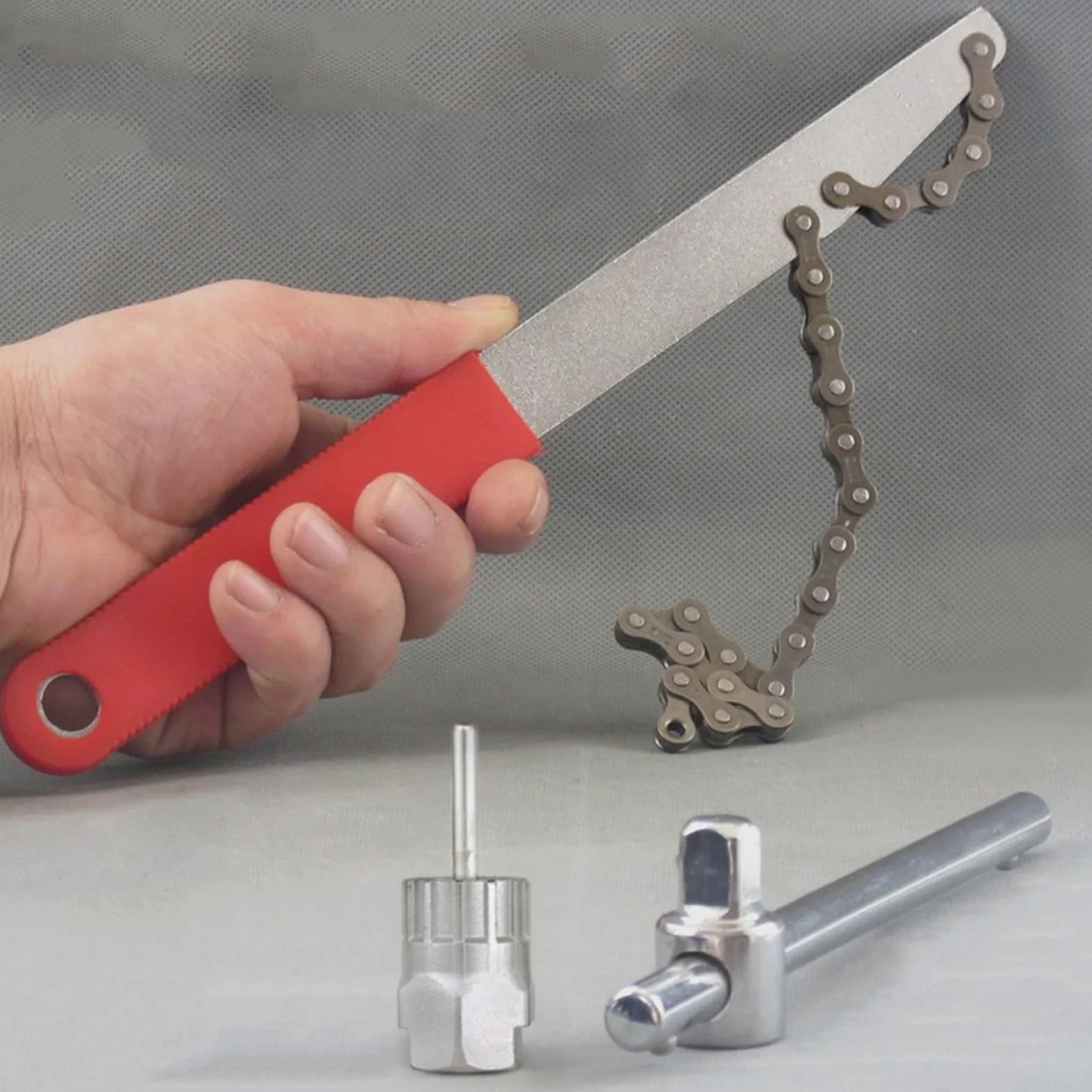 Herramienta de látigo de cadena de bicicleta, removedor de casete de acero de 12 dientes con llave de anillo de bloqueo para reparación de volante de bicicleta de montaña, carretera, 30 cm