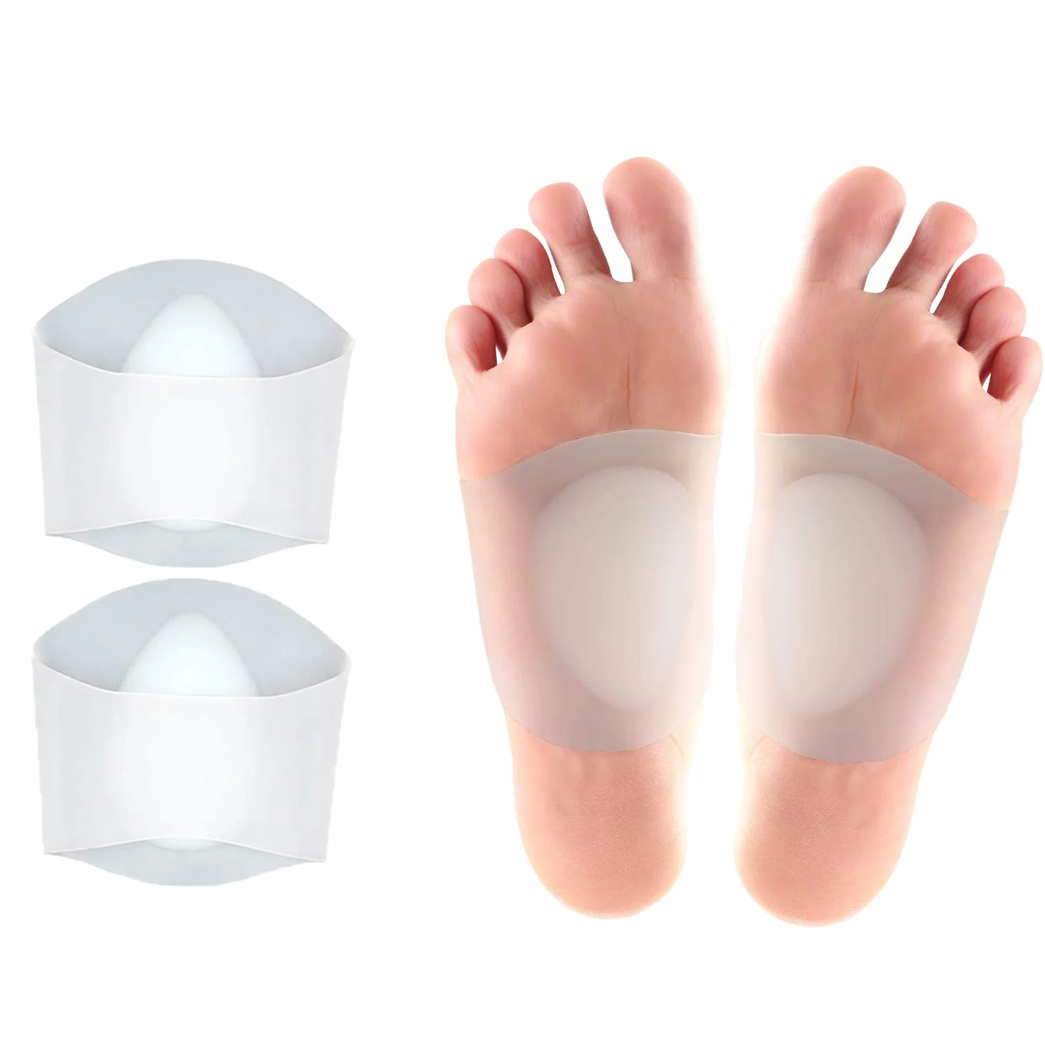 Almohadillas de gel para soporte de arco pies planos, fascitis plantar, espolones del talón
