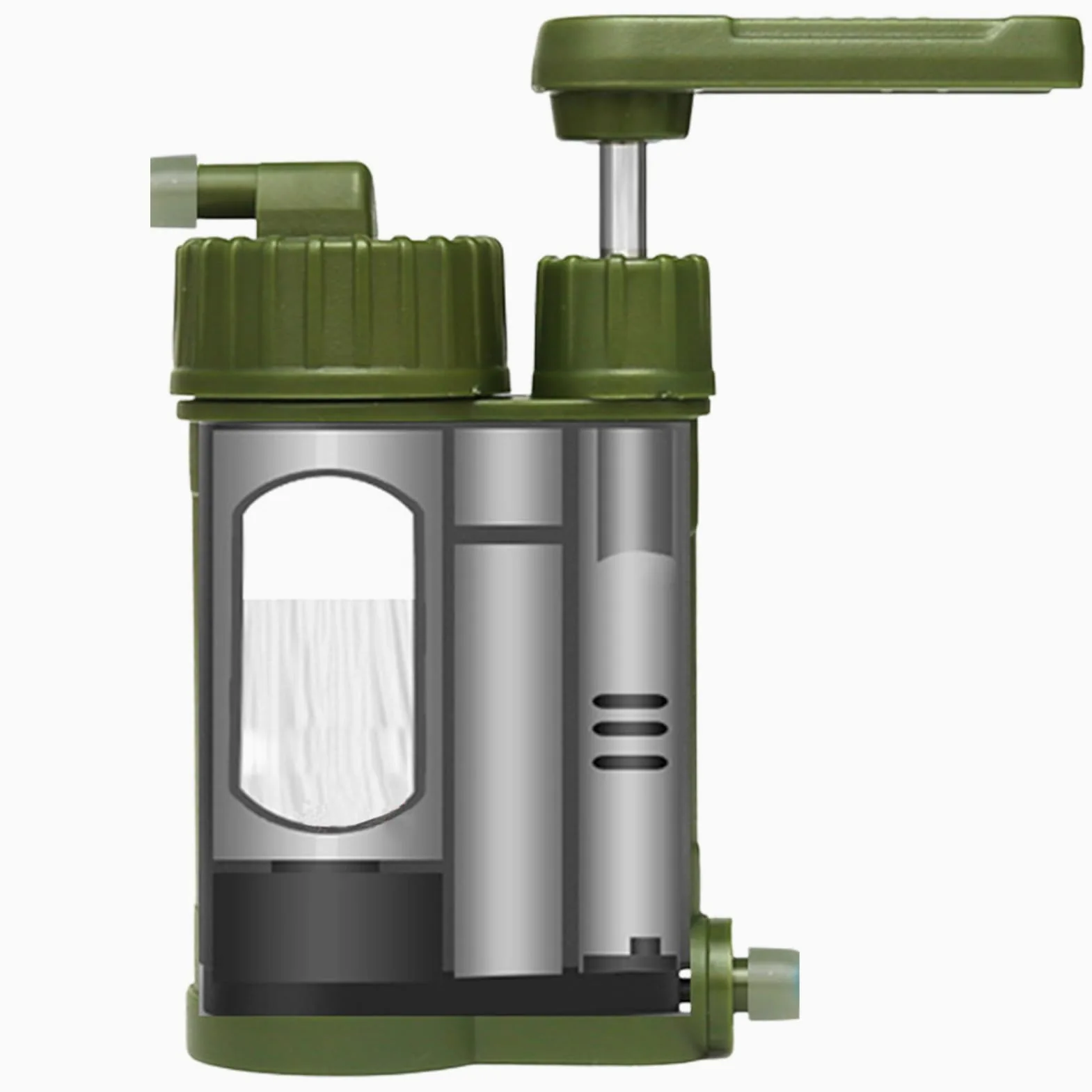 Filtro de agua portátil: purificación potable de emergencia | diseño compacto y fiable, gran capacidad de carga | supervivencia para actividades al aire libre, caza, mochilero, viajes