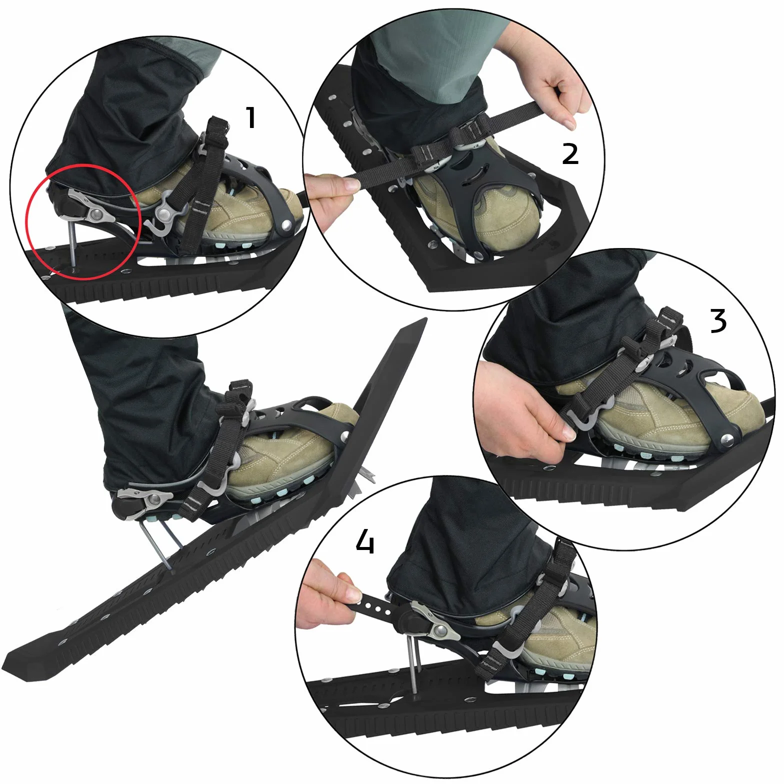 ALPIDEX Raquetas Nieve Ligero Adulto 38-45 Bolsa Transporte Bastones Opcional