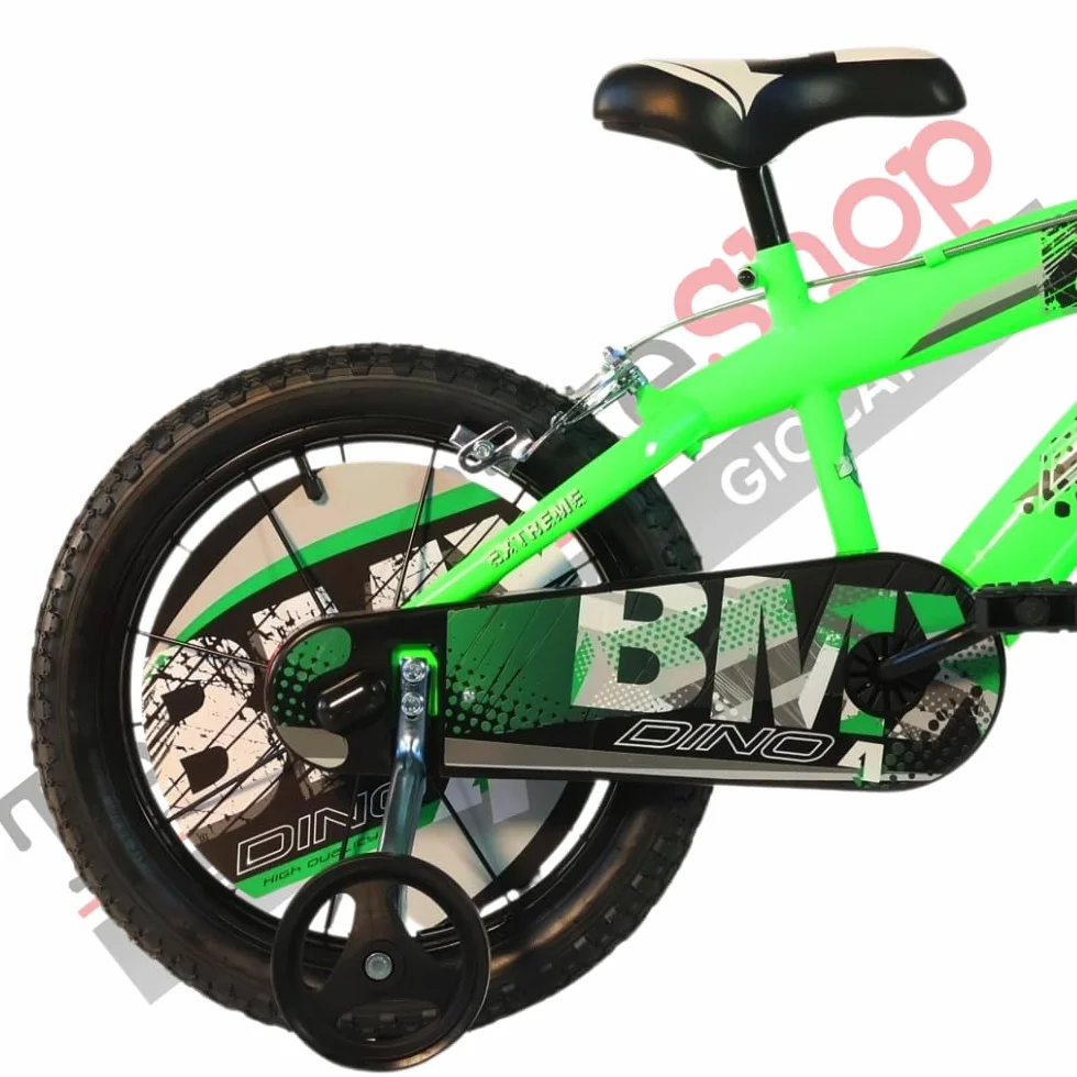 Bicicleta Niño BMX Dino Bikes 12-14-16 Pulgadas Negro/Verde