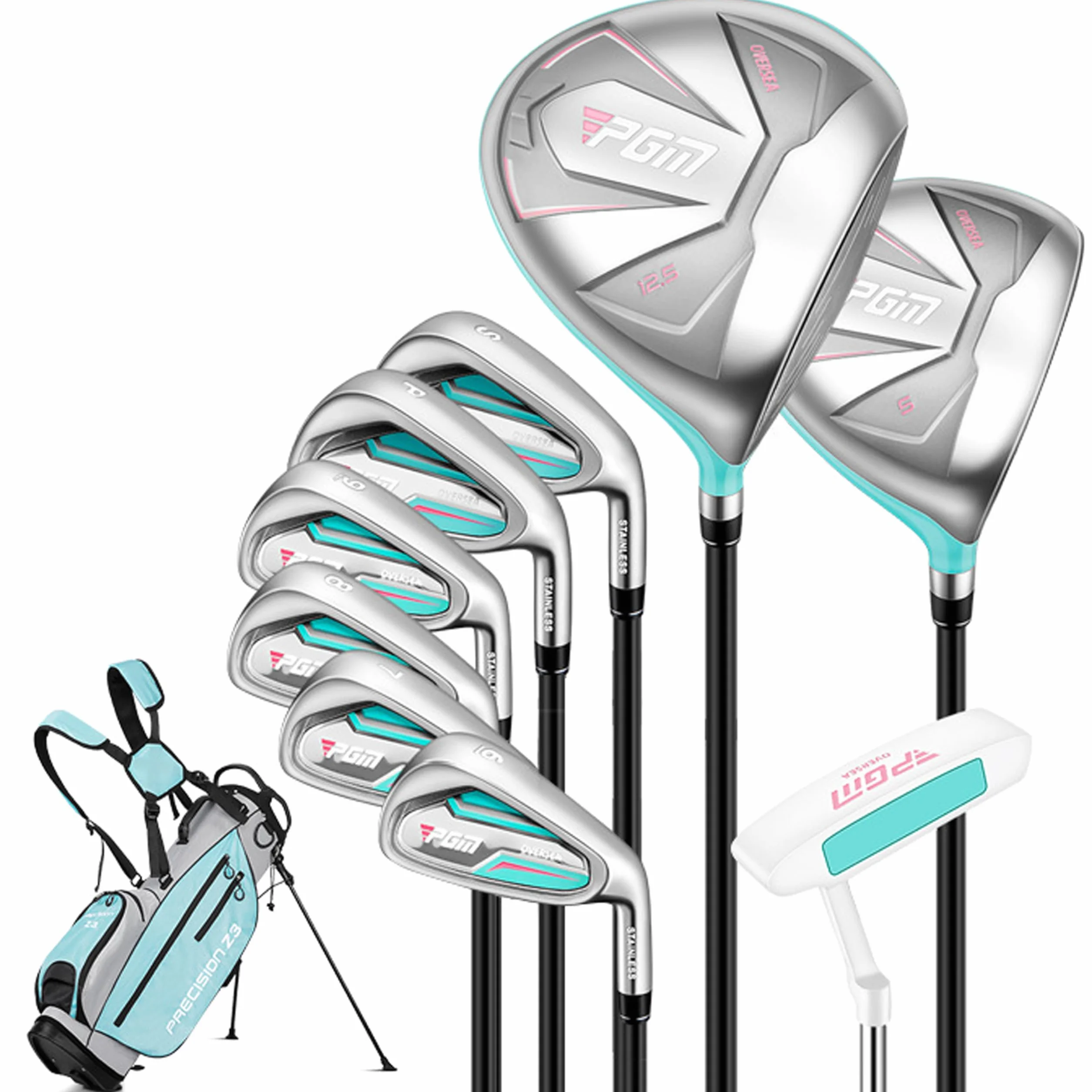 PGM Oversea Juego completo de palos de golf para mujer 12 piezas conductor 460 cc