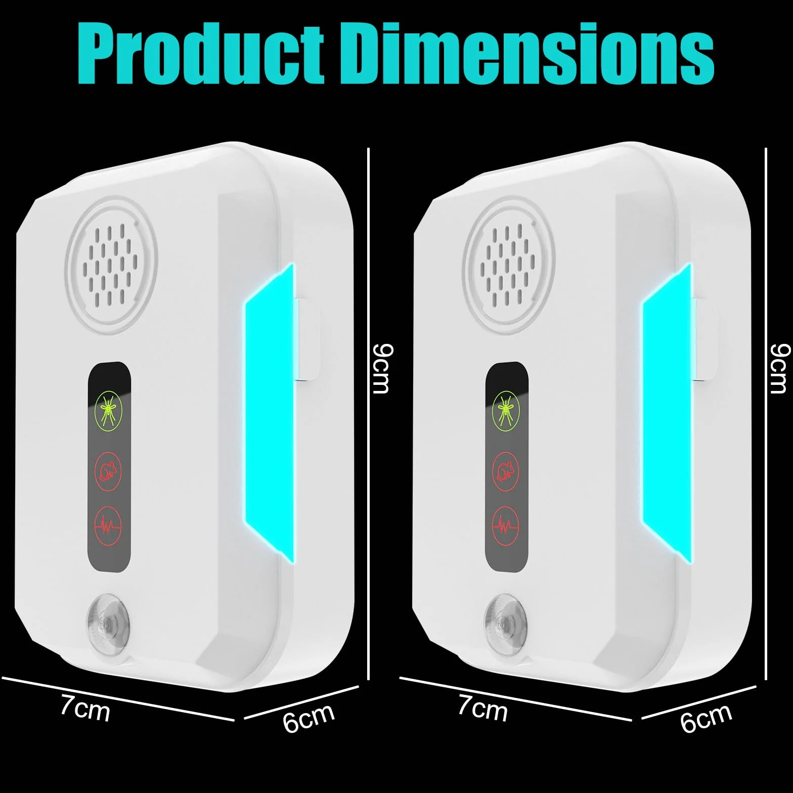Repelente Ultrasónico de Plagas, Mosquitos y Ratas Eléctrico (2 Pack)
