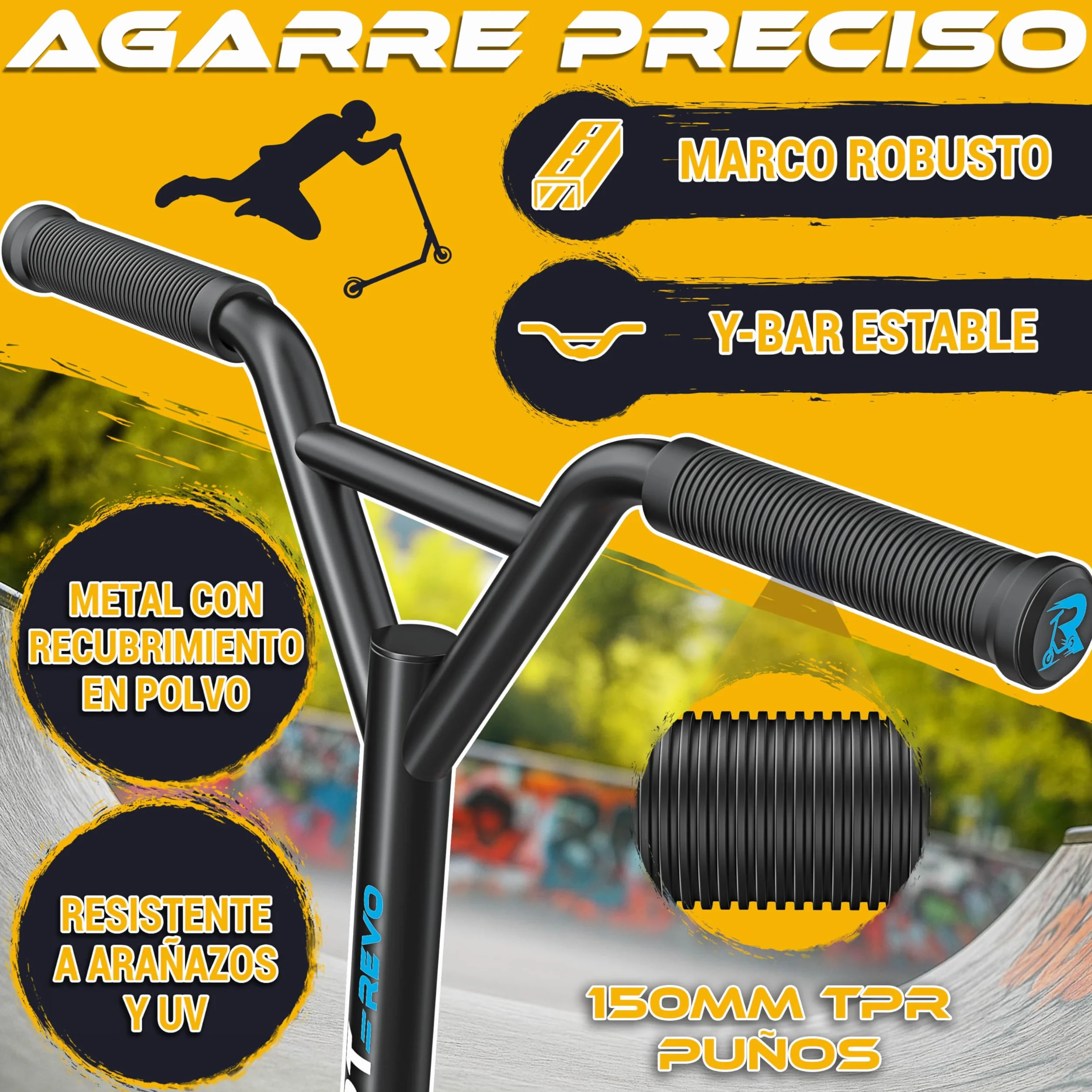 RE:SPORT Patinete de acrobacias Revo 100 mm ABEC 9 para niños y adultos
