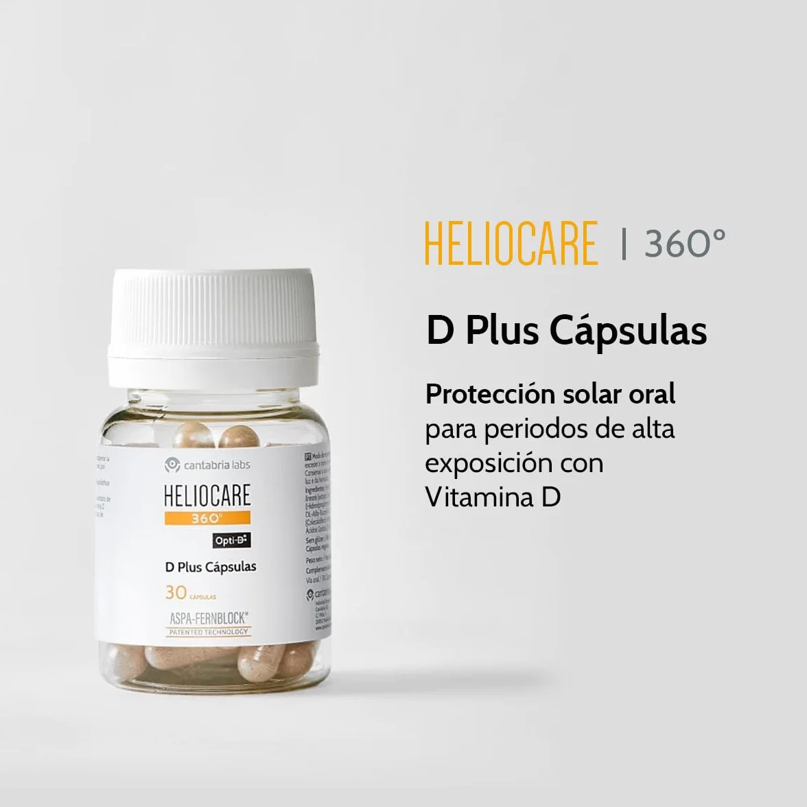 Cantabria Labs Heliocare 360° D Plus Cápsulas Protección Solar Oral 30 Cápsulas Vitamina D Pieles Muy Claras