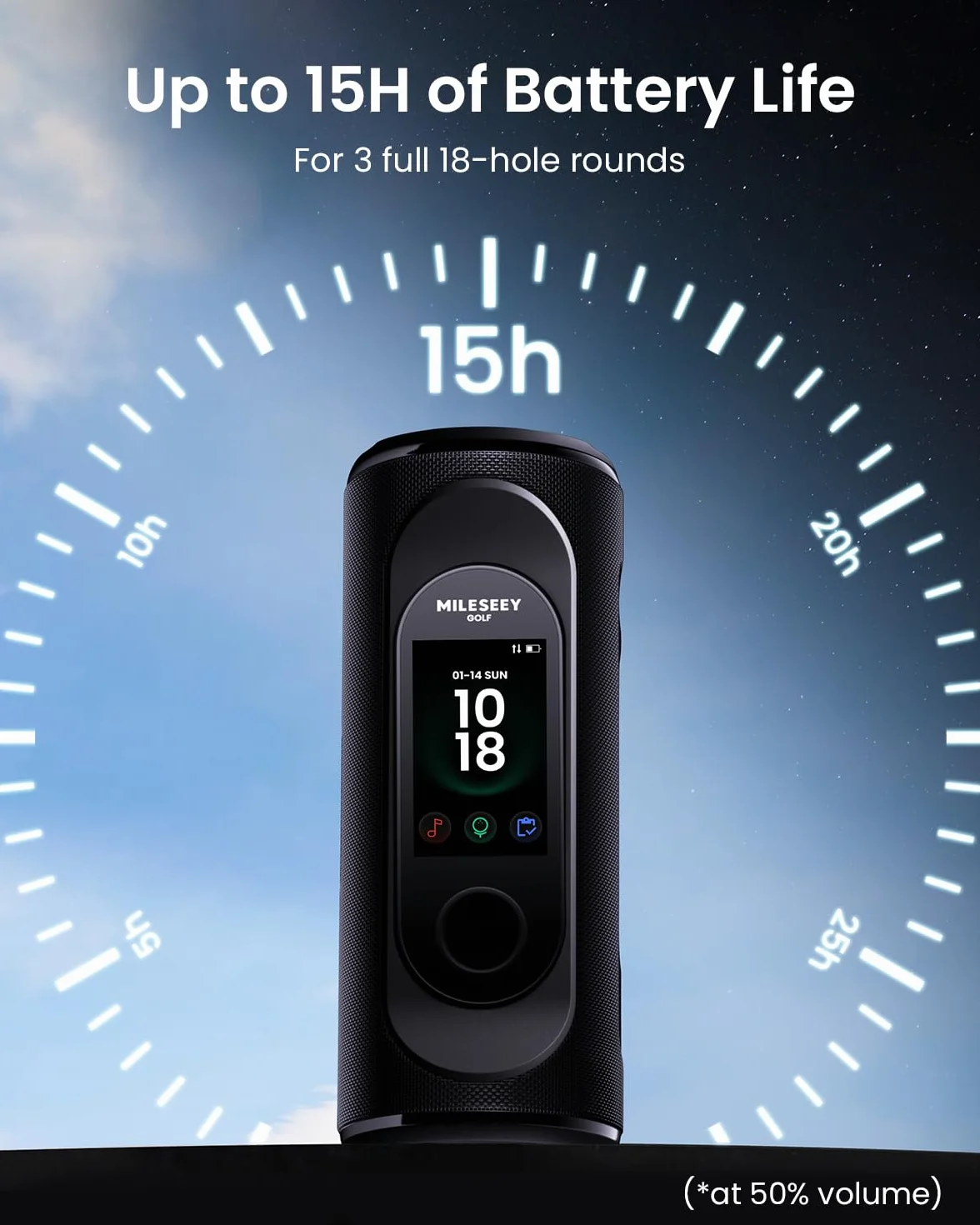 MiLESEEY GeneSonic Pro Telémetro de Golf GPS Portátil Desmontable 43000 Campos Precargados sin Suscripción Pantalla Táctil