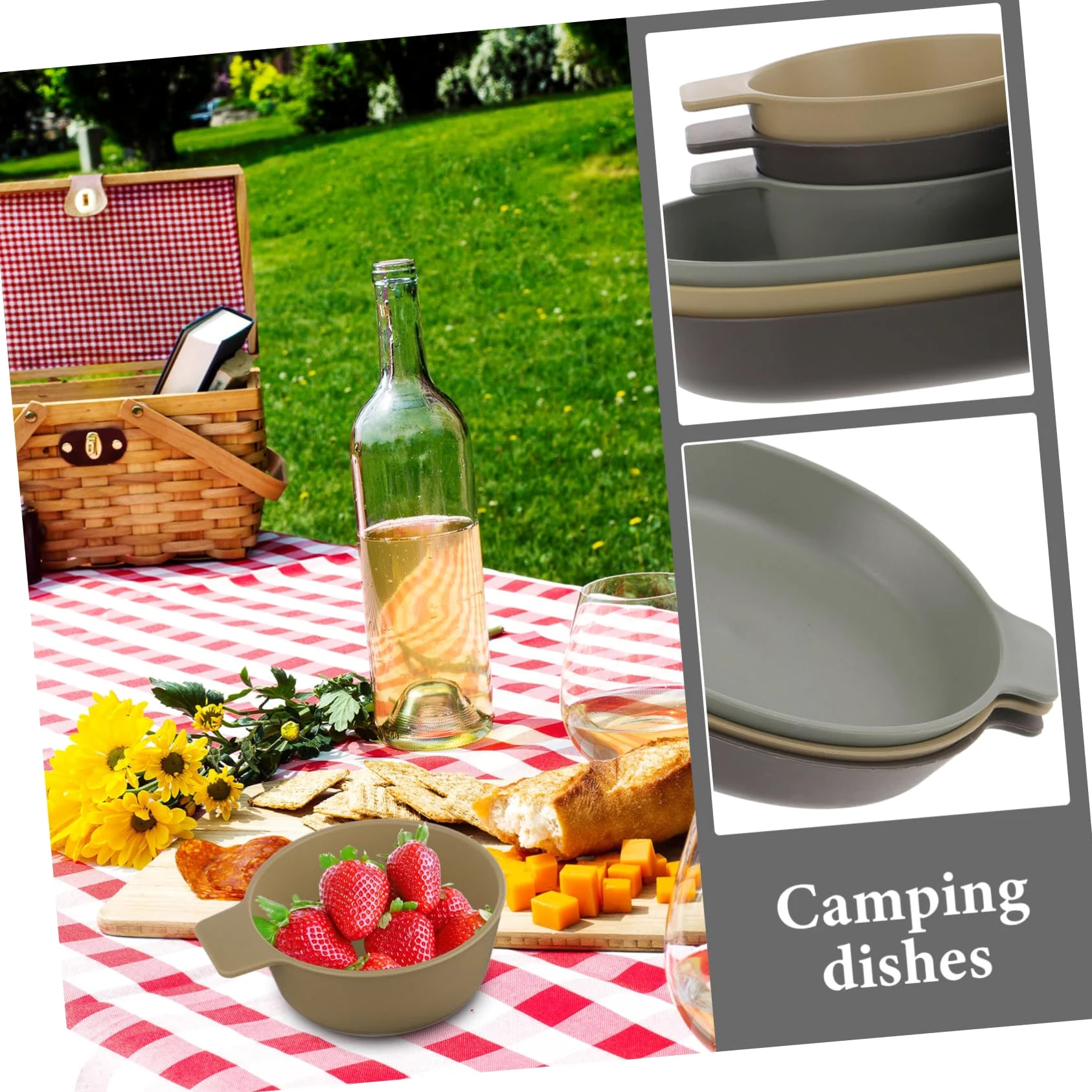 Happyyami 2juegos Platos De Plástico Reutilizables para Picnic De Vajilla Ligera para Camping y Actividades Al Aire Incluye Platos Pequeños para Fiestas