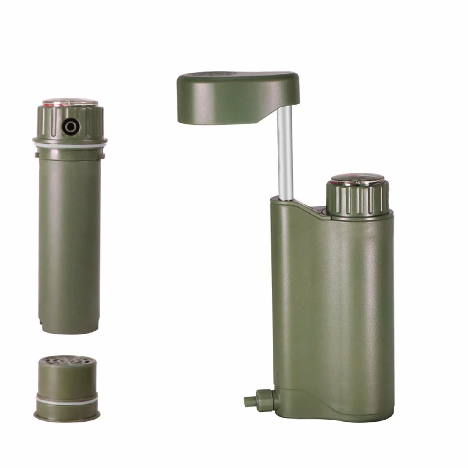 Filtro de agua de bomba de mano portátil, bomba purificador de agua | Filtro de bomba de mano de senderismo de 6 grados - Purificador de agua ligero 0.01 μm, filtro portátil, purificador de agua