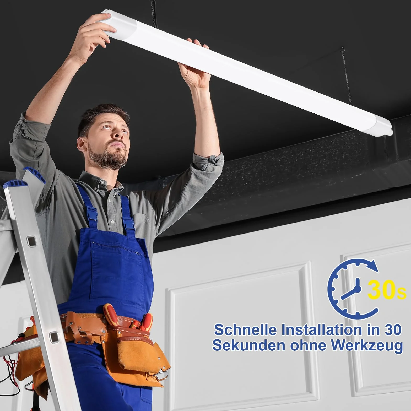 Lámpara LED IP65 45W 5000lm 4000K 150cm blanco neutro para ambientes húmedos
