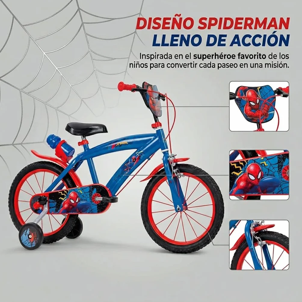 TOIMSA Bicicleta 16" Spiderman Huffy 5/8 Años