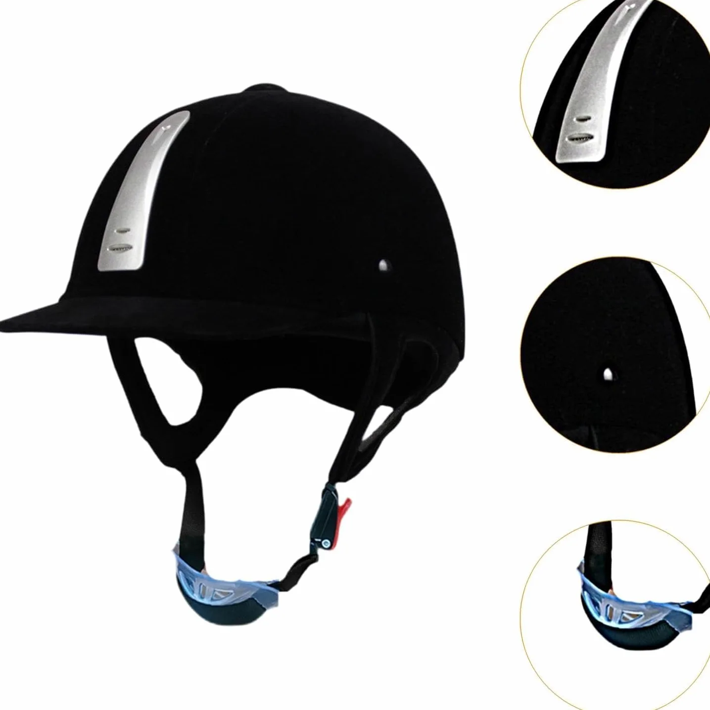 Sombrero de equitación Equipamiento Deportivo Casc Casco for Montar a Caballo, Gorro Ecuestre, Circunferencia de la Cabeza 54-62 cm, Ligero, Gorra de Montar, Equipo Ecuestre Ajustable