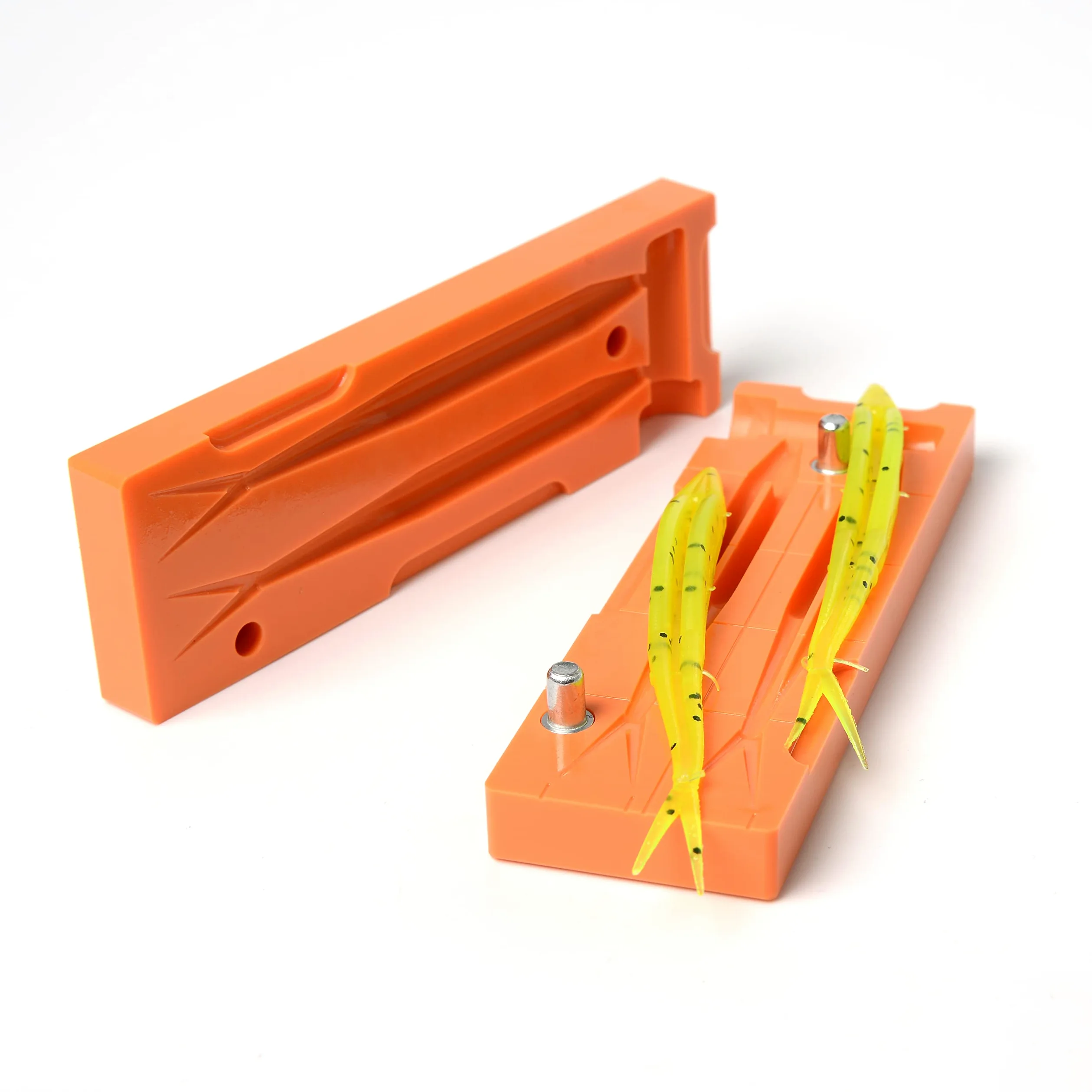 Molde de plástico Suave para Hacer señuelos de Pesca, señuelos de Pesca, Zoom, Salado, súper fluke, 4 Pulgadas, Dos cavidades