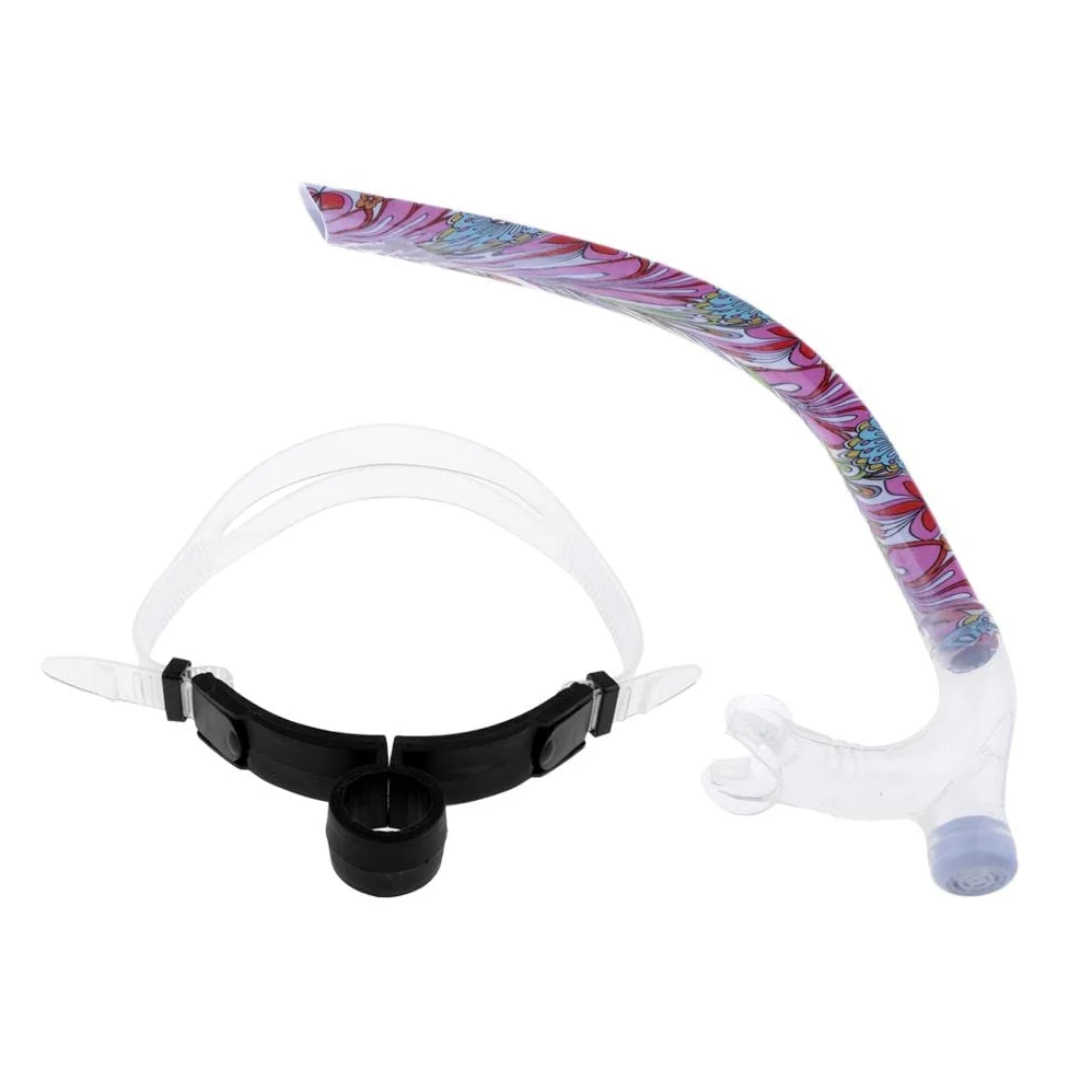 Snorkel de Buceo con Tubo de Respiración de Silicona Clip de Fijación Purga Central Resistencia Baja Adecuado para Entrenamiento de Natación