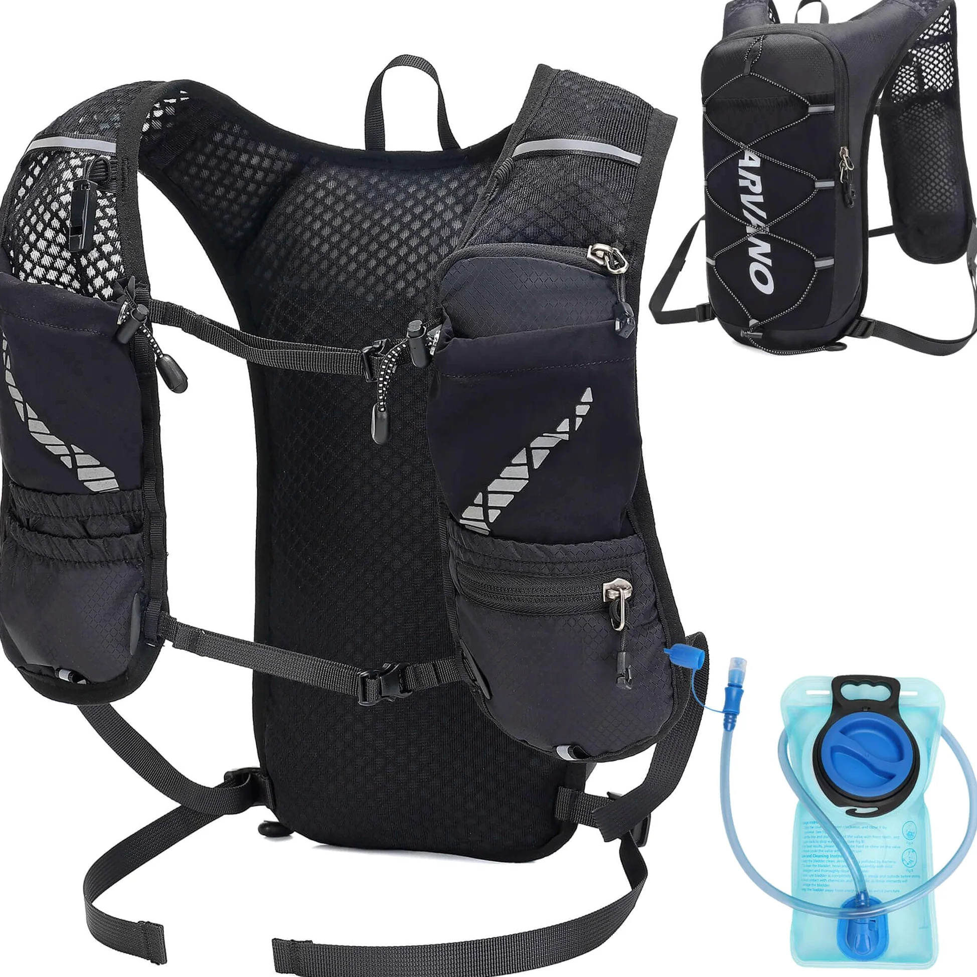 Chaleco de Hidratación para Trail Running Mochila Correr con Bolsa de Agua de 1.5L, Ligera y Transpirable 5L Mochila de hidratación para Maratón Ciclismo