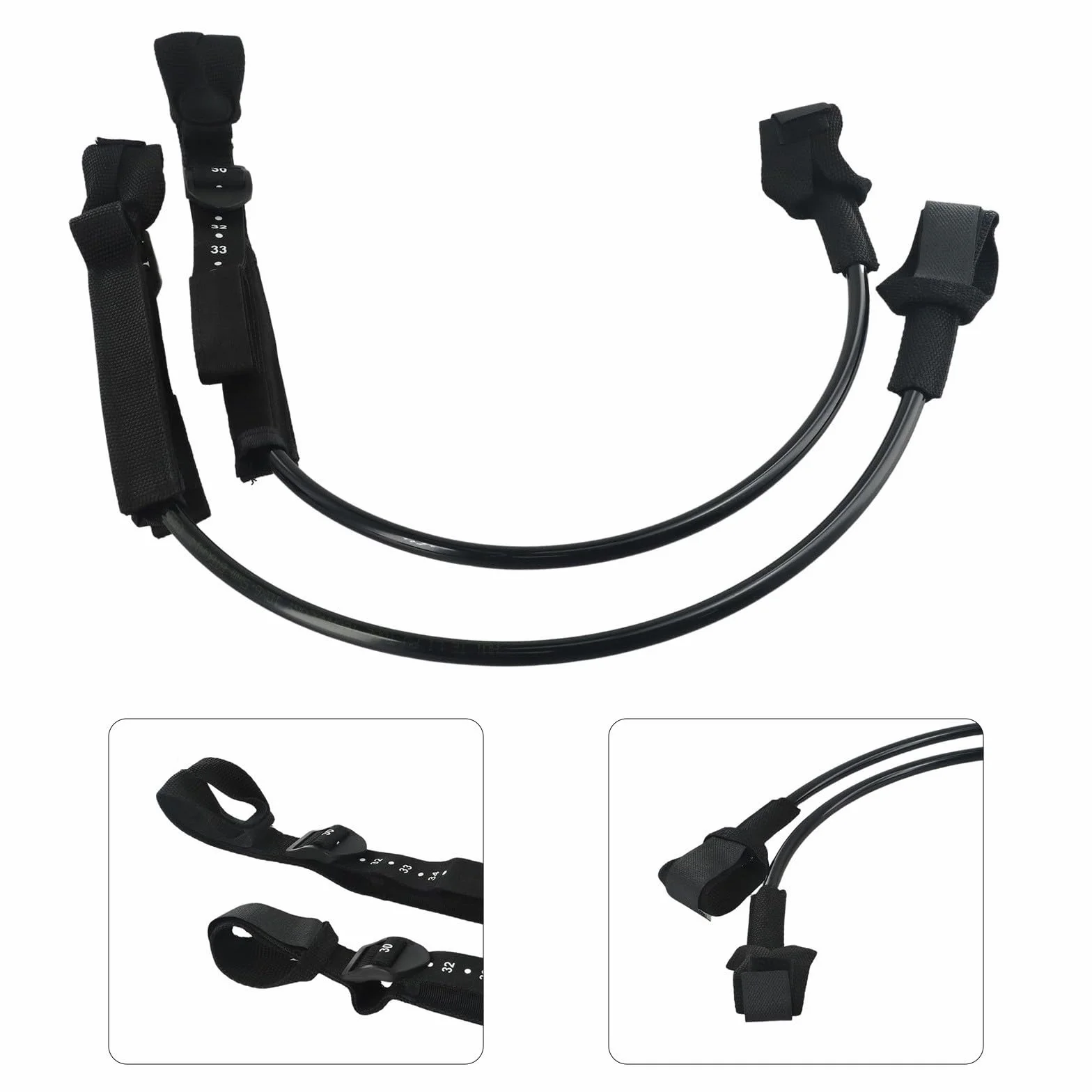Arnés de windsurf antideslizante ajustable 2 piezas 22-28/28-34 pulgadas poliuretano negro