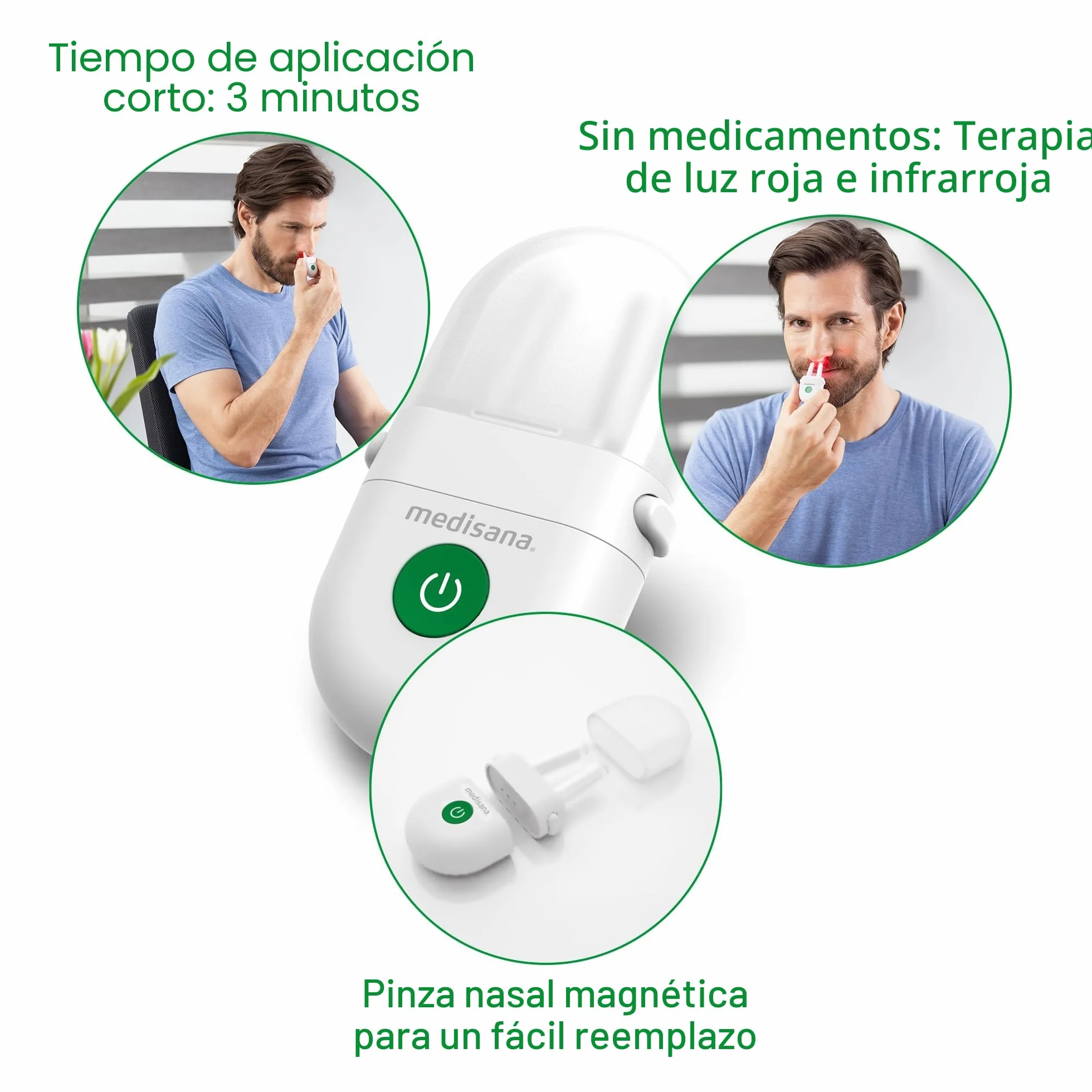 Medisana Medinose Alivio de alergias terapia de luz nasal para rinitis alérgica