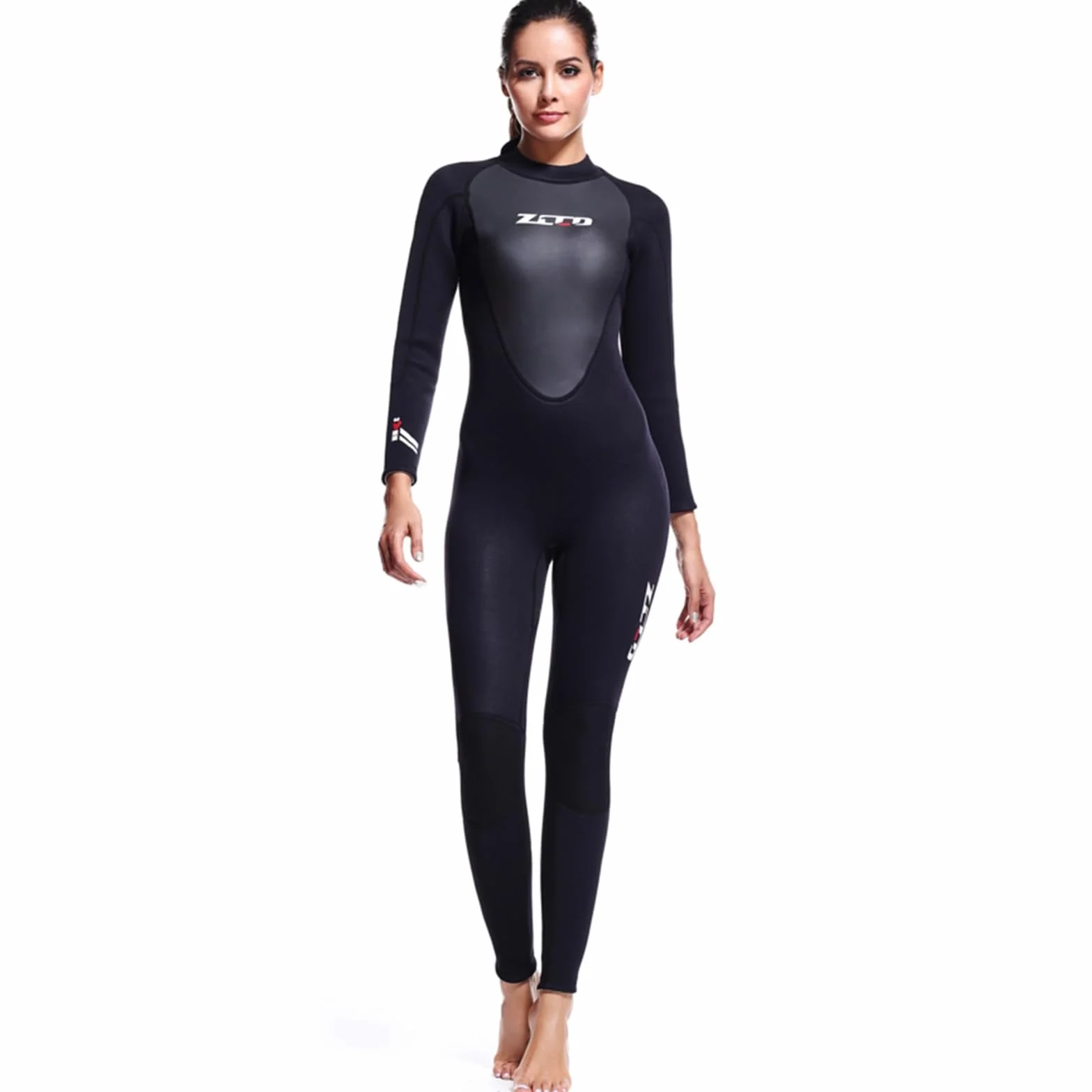 Traje de neopreno para hombre y mujer, 3 mm, manga larga, traje de neopreno con cremallera en la espalda, para pesca submarina, surf, esnórquel, piragüismo, buceo