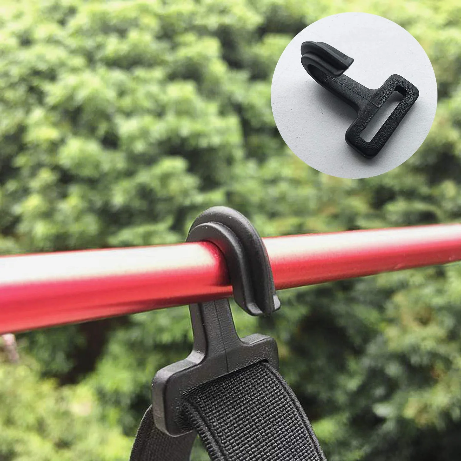 Ganchos Plástico de Tienda Acampadas Toldo Carpa Ganchos de Tienda de Campaña Tiendas de Campaña al Aire Libre Ganchos Negro para Colgar Luz Montañismo Camping Actividades al Aire Libre 10 Piezas