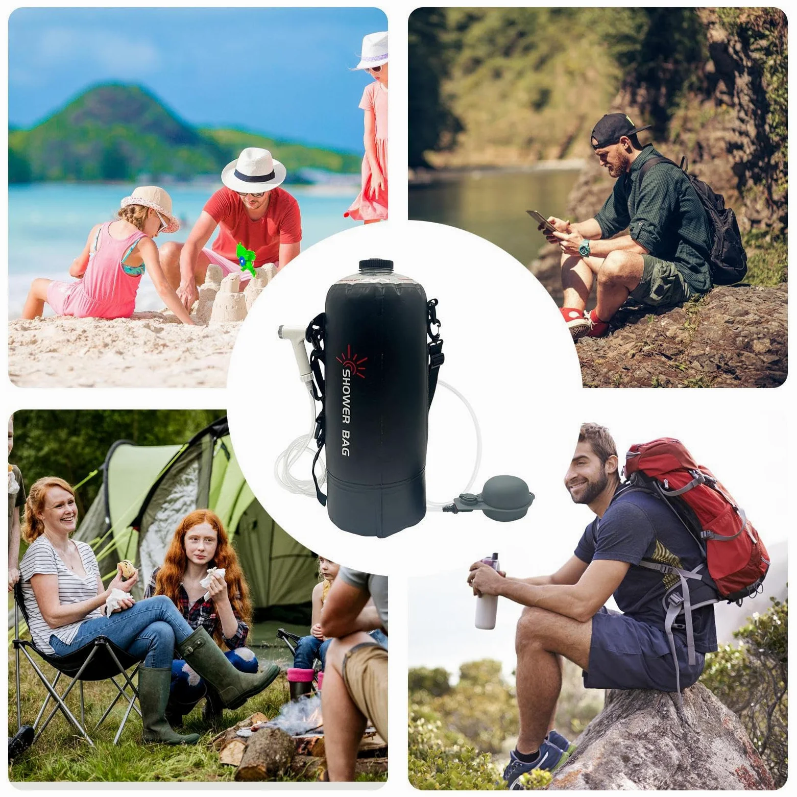 Bolsa De Ducha De Camping Equipo Portátil De Senderismo Y Mochila, Kit De | Duchas Solares Portátiles Para Acampar Equipo Senderismo, Playa, Natación, Accesorios Viaje, Aire Li
