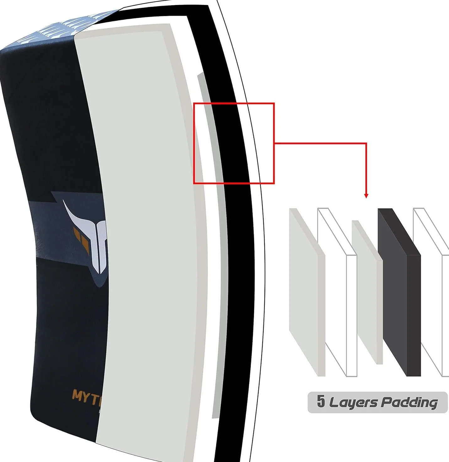 Mytra Fusion Kick Shield - Escudo curvo para artes marciales mixtas, Muay Thai, kickboxing, taekwondo