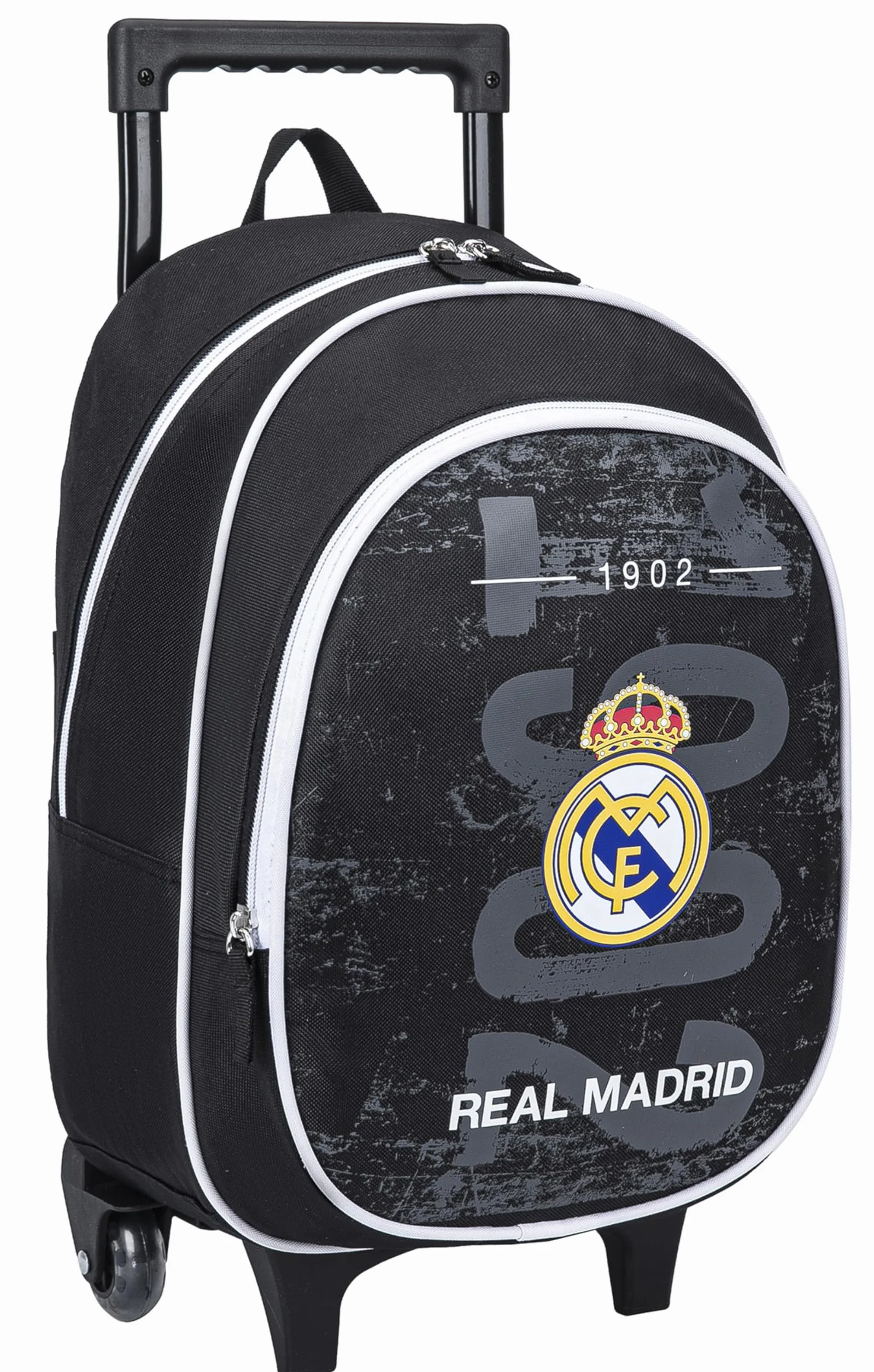 Real Madrid - Mochila escolar con ruedas Real - Colección oficial