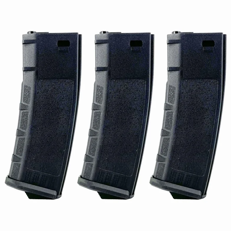 Rossi Pack 3 Cargadores Mid-Cap 120 Bolas Airsoft M4 AR15 M16 Polímero Negro