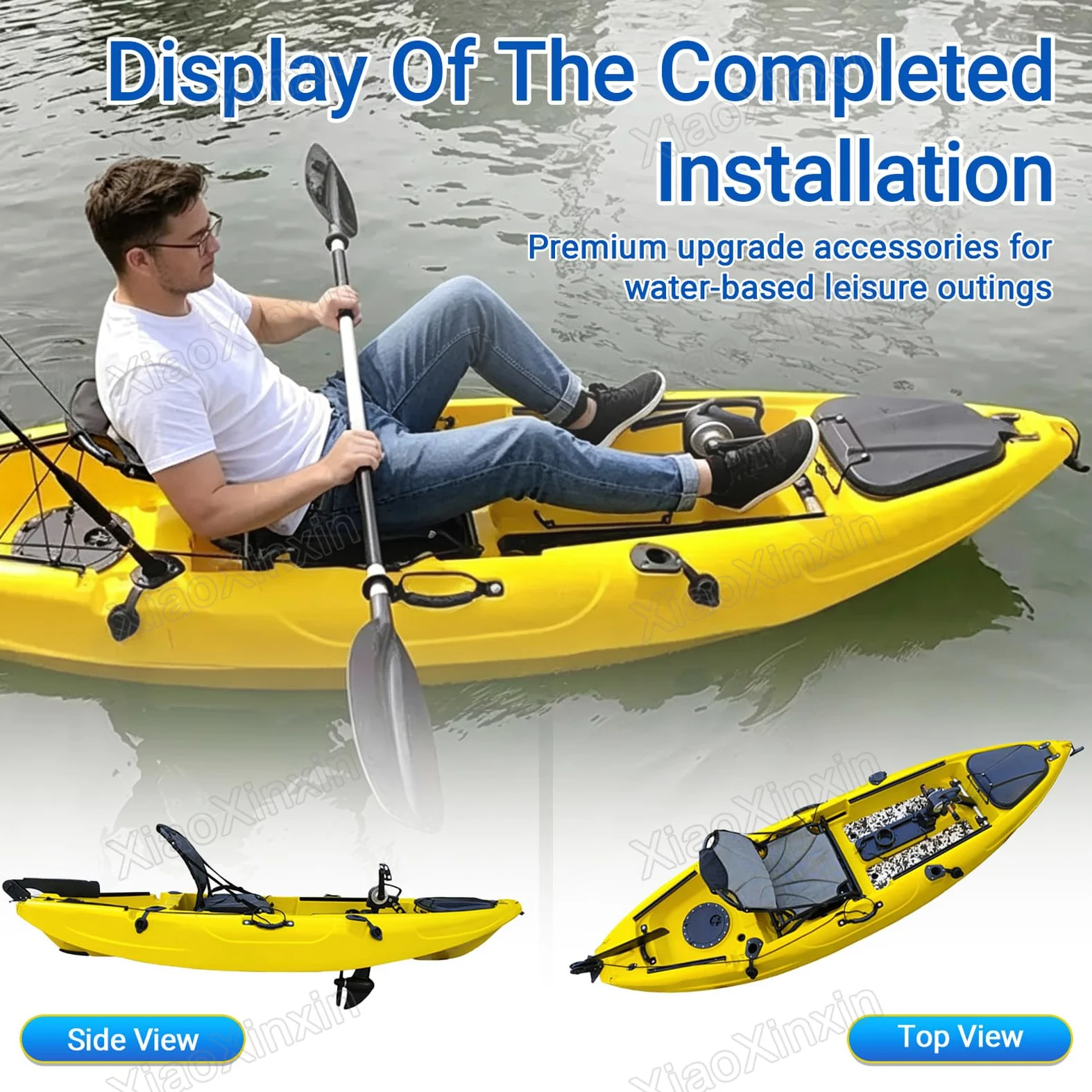Motor de pedales para kayaks, motor para tablas de paddle surf hinchables | unidad propulsión para barcos de pesca, compatible con kayaks y SUP, remos de kayak para pesca y caza, para adultos y niños