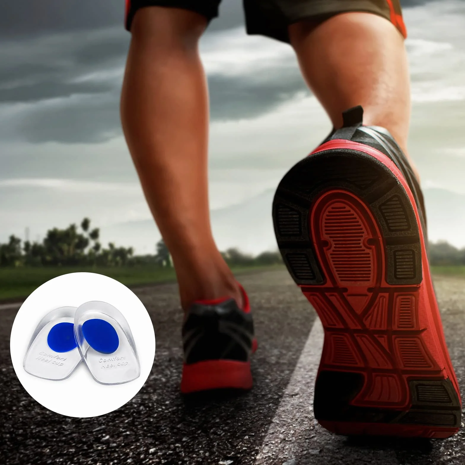 Taloneras Silicona Azul Aliviar Dolor Suave Almohadillas Gel Para Talones Reducir Golpes Plantillas Talon Fascitis Plantar Espolon Calcaneo Tendinitis (L)