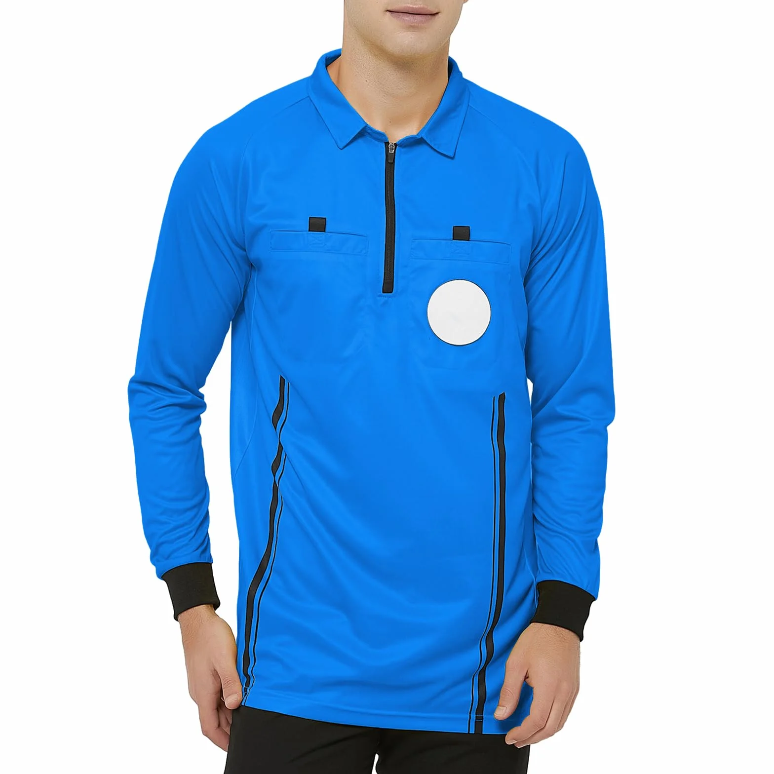 TopTie Camiseta Oficial de árbitro de fútbol de Manga Larga Hombre, Uniforme Profesional de USSF