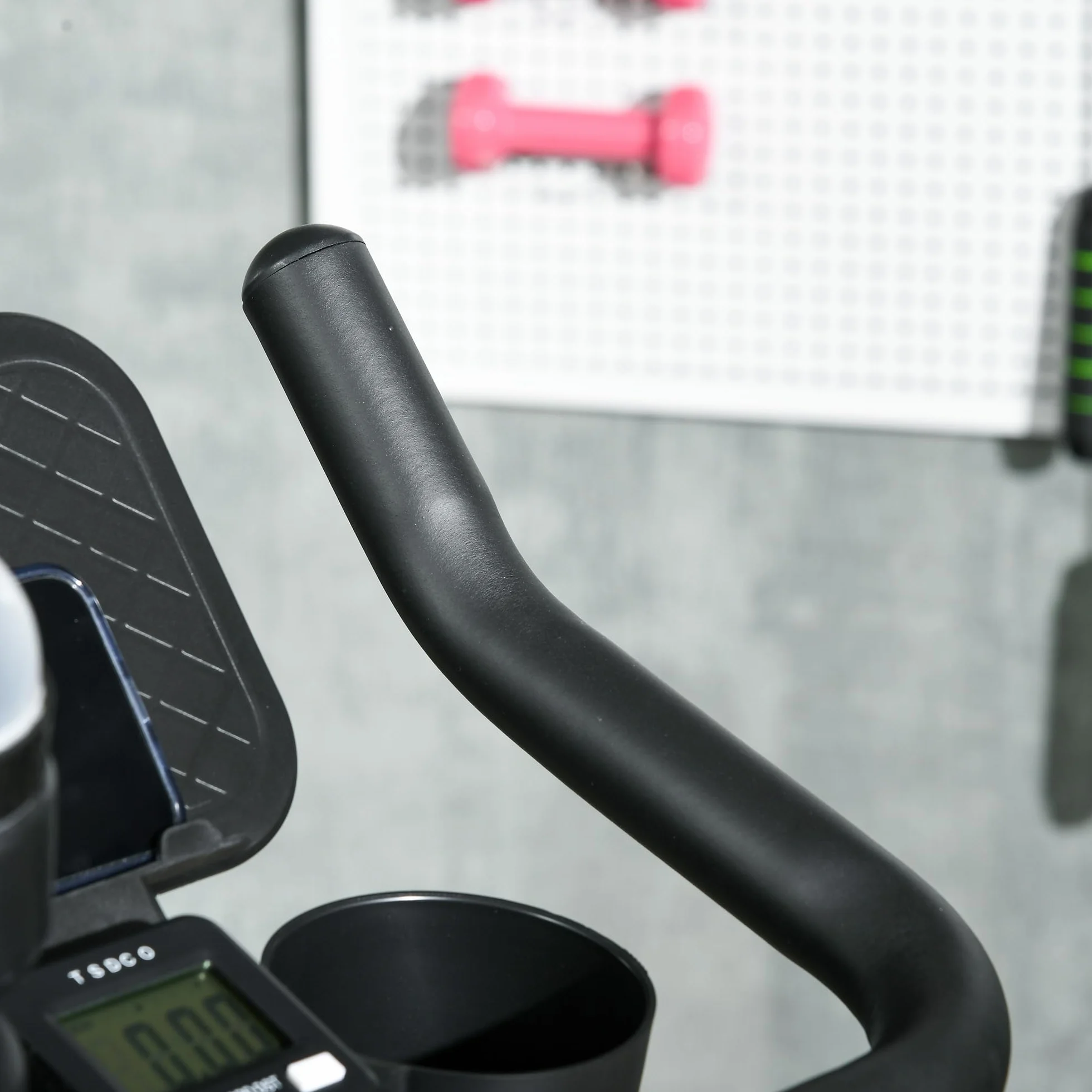 SPORTNOW Bicicleta Estática Bici Estática con Volante de Inercia 4 kg Resistencia Magnética Ajustable Pantalla LCD Silencioso Asiento Ajustable y Soporte de Vasos Carga 120 kg para Casa Gimnasio