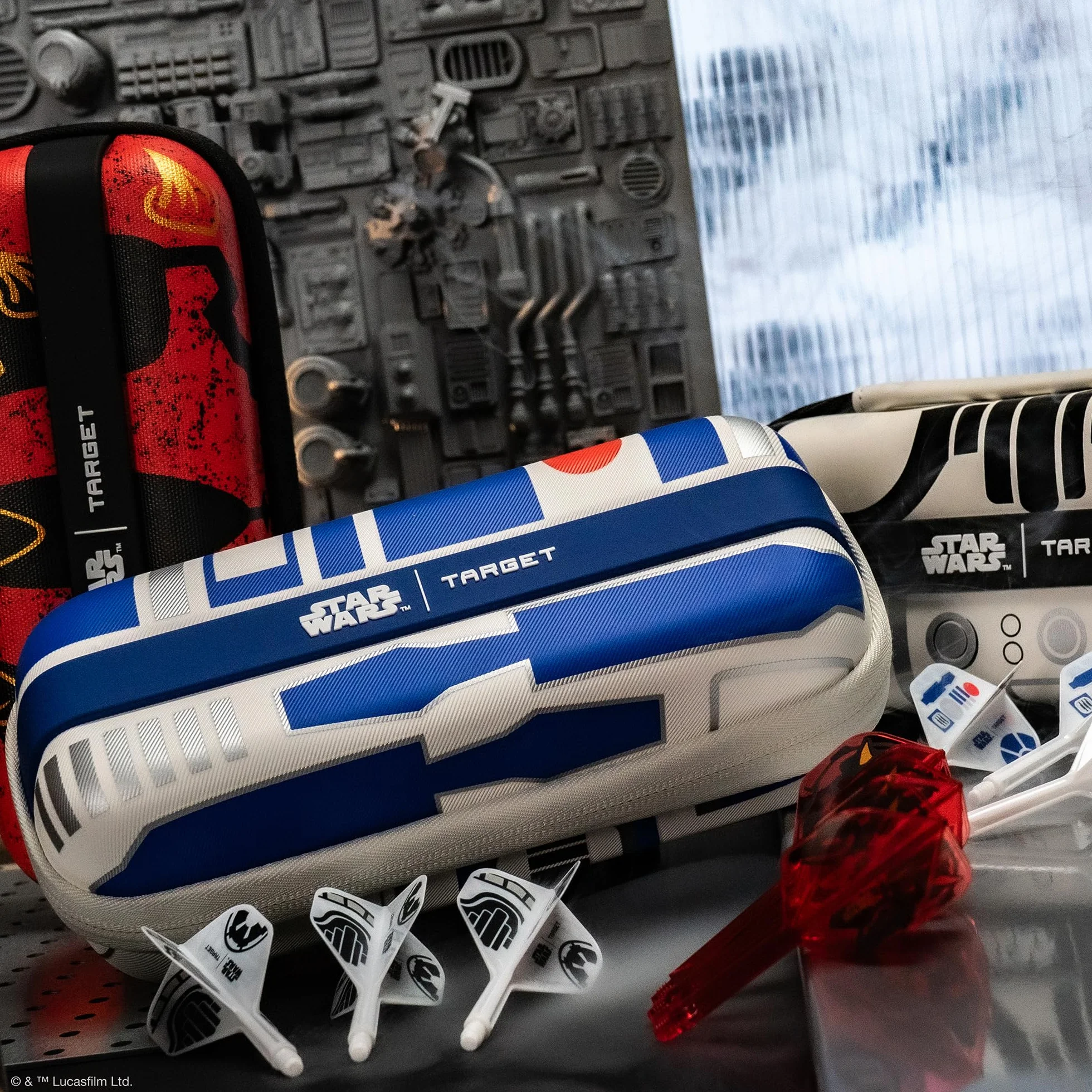 Target Darts Star Wars Stormtrooper Boa Cartera | Storm Trooper Estuche para Dardos Diseño Imperial, Compartimento para Puntas Swiss Point, Carcasa Rígida y Organizador Accesorios