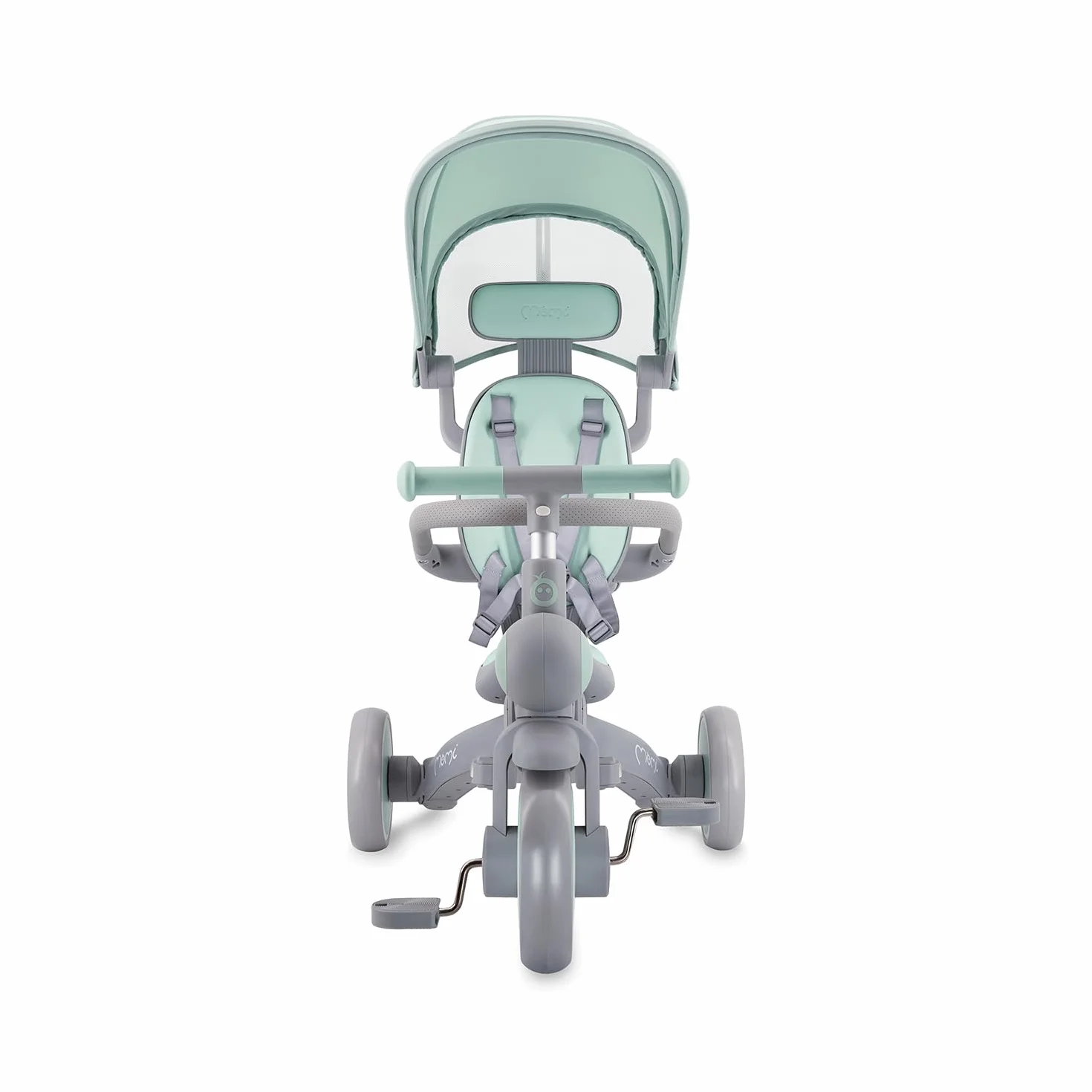 Triciclo Infantil MoMi 4 en 1 SOLIVIA con Mango telescópico, arnés de 5 Puntos, para niños a Partir de 12 Meses, con Capota Que Protege del Sol, Ruedas de PU, Bolsa y portavasos