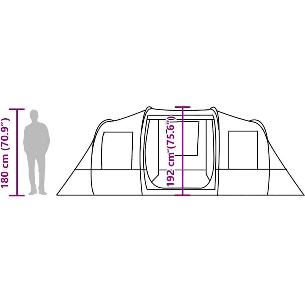 vidaXL Tienda de Campaña Familiar Túnel 6 Personas Impermeable Refugio de Jardín