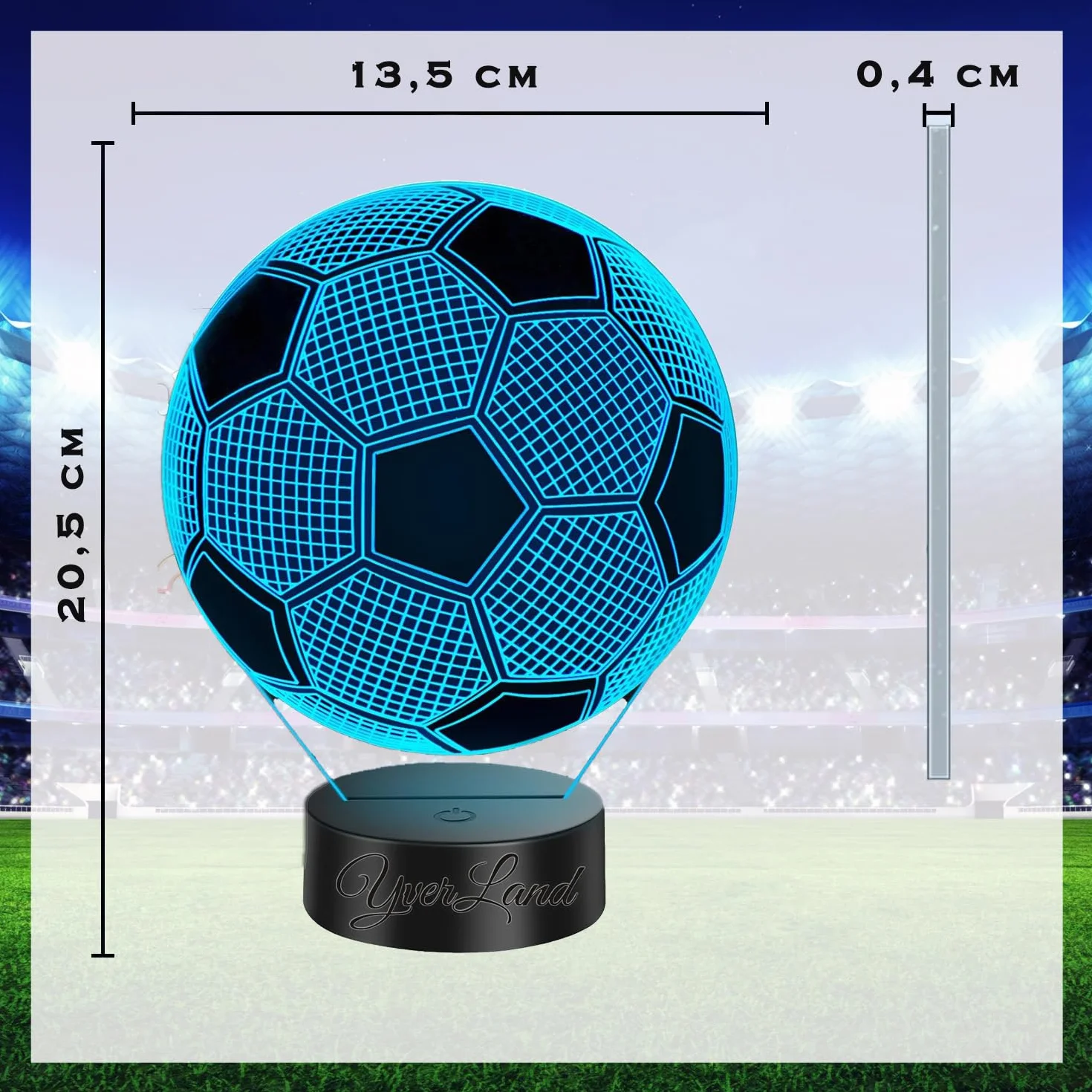 Lámpara LED 3D Bola de Fútbol Original Niños 5-10 Años USB Pilas