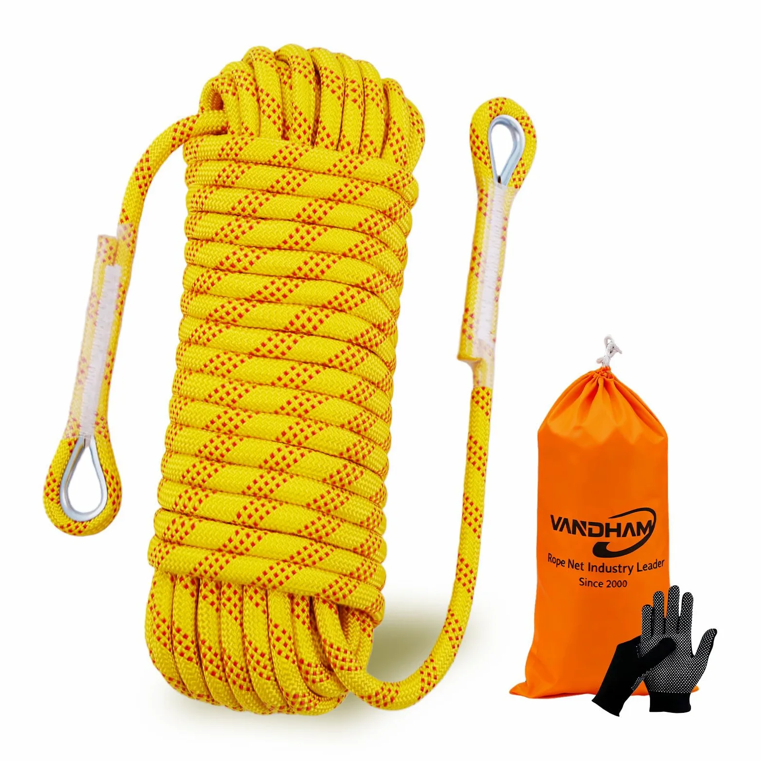 Cuerda de escalada estática de 12 mm para adultos, 10 m (32 t) 20 m (65 pies) 30 m (95 pies) cuerda de escalada de árboles al aire libre para senderismo, arborista, columpio, cuerda de rescate