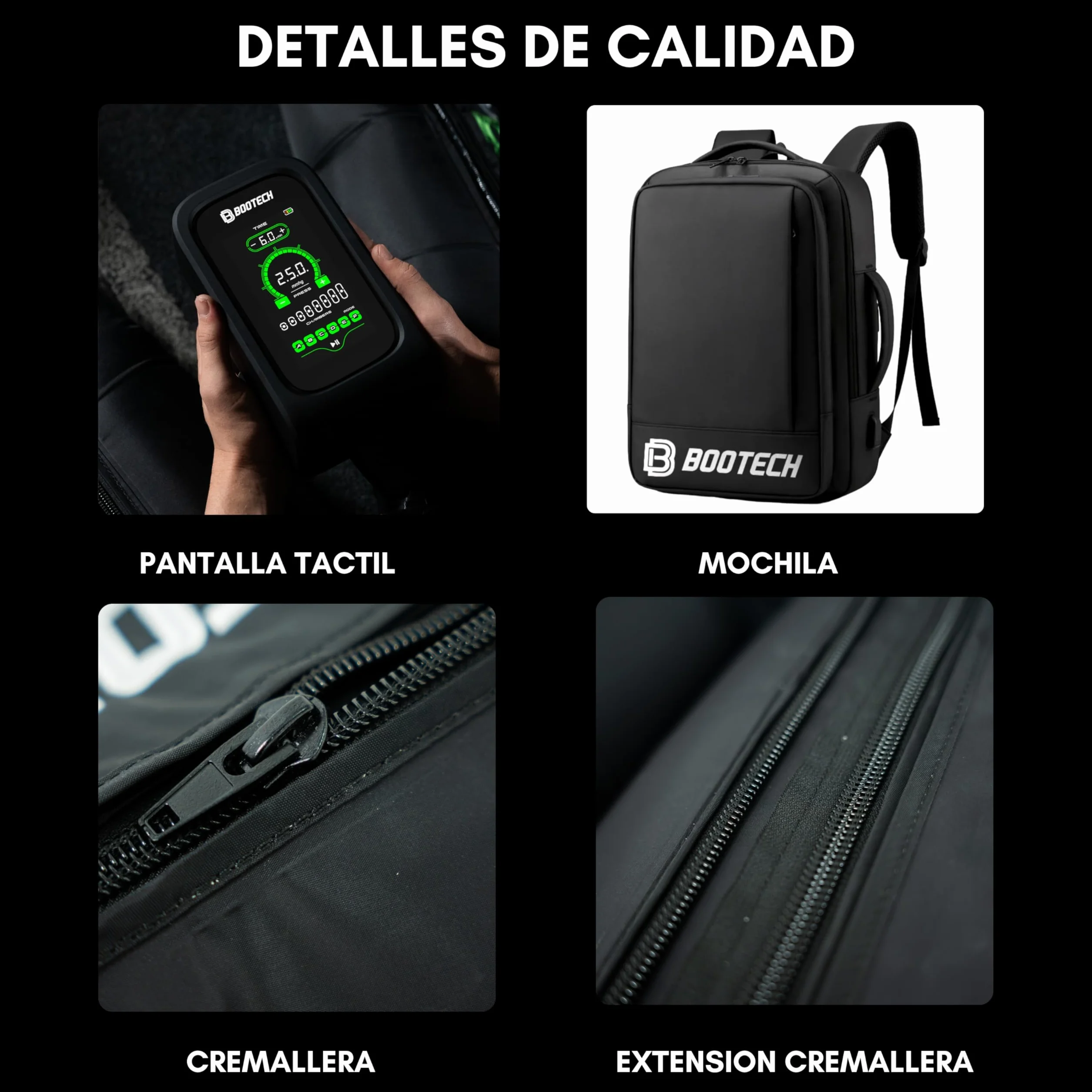 Pantalones de Presoterapia Inalámbricos 8 Cámaras Piernas Glúteos Cintura Masajeador Drenaje Linfático Circulación Recuperación Deportiva 3 Años Garantía