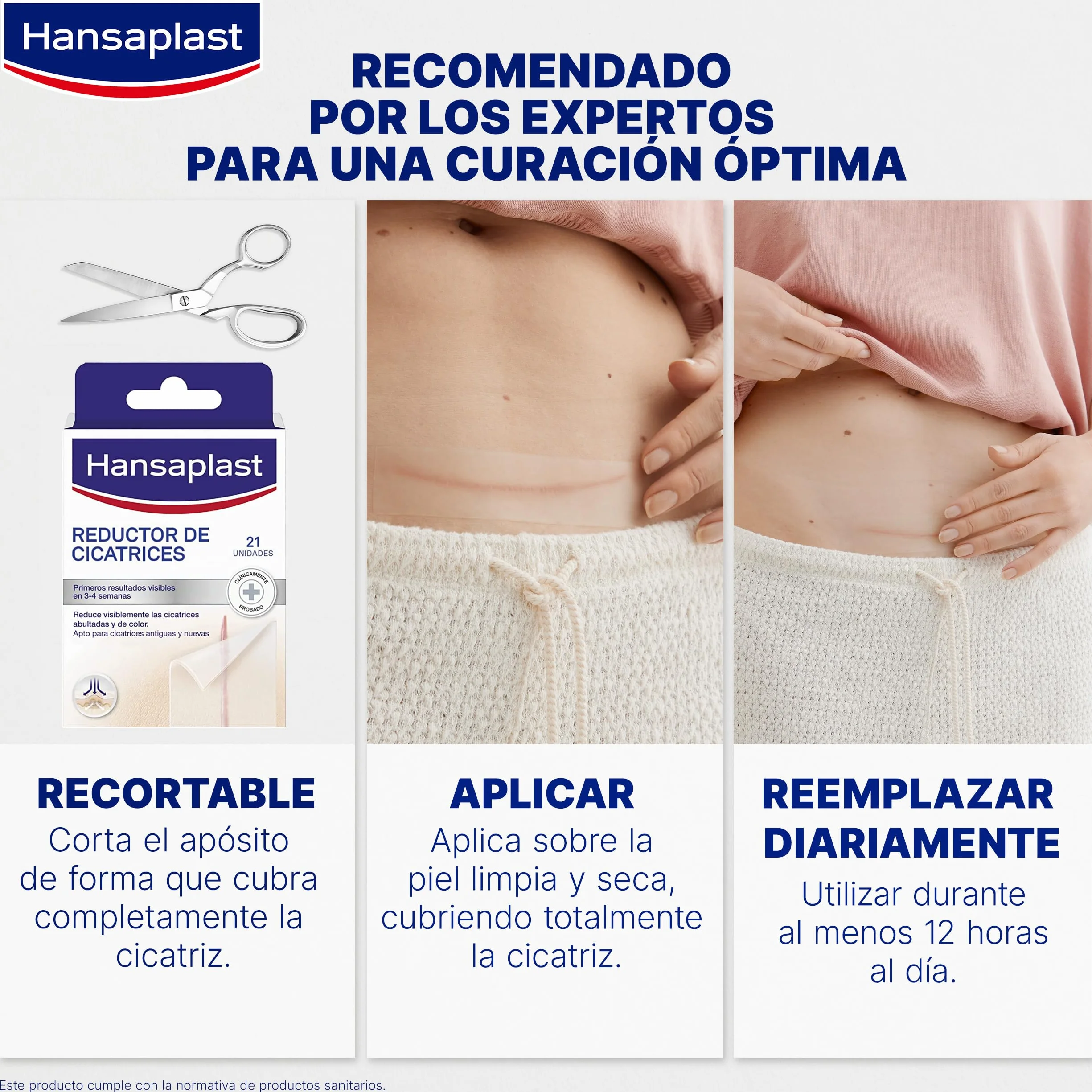Hansaplast Reductor de cicatrices apósito transparente 21 ud 3,8 cm x 6,8 cm