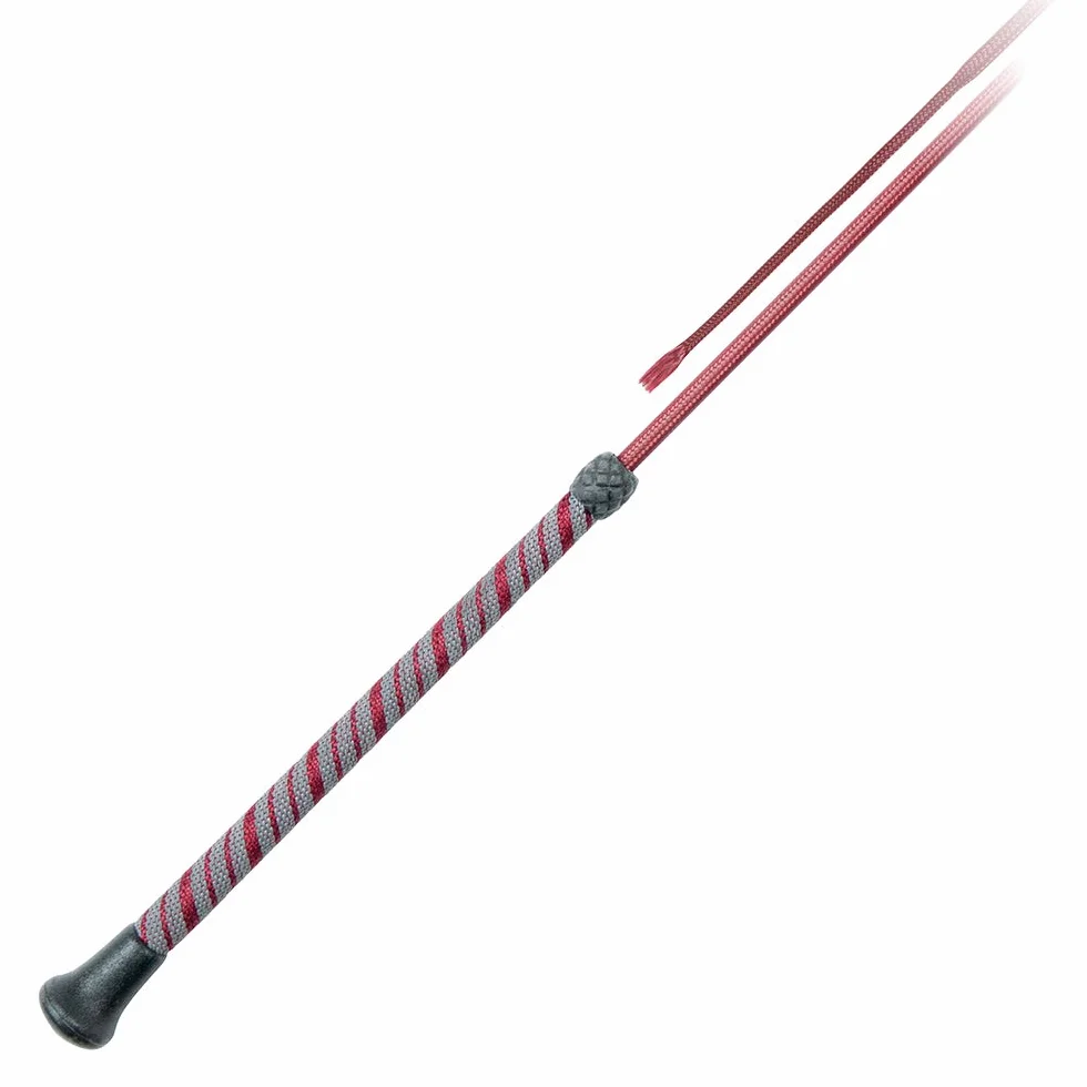 PFIFF Fusta de Doma 110 cm Núcleo de Fibra de Vidrio Mango de Goma Bicolor Burdeos