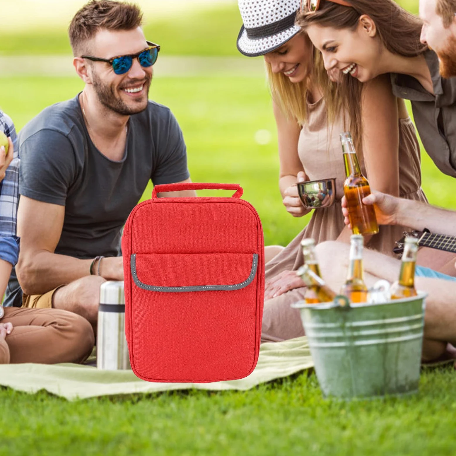 Bolsa de Primeros Auxilios de Emergencia, Bolsa de Poliéster Resistente Al Agua con Tiras Reflectantes para Viajes y Acampadas Al Aire Libre