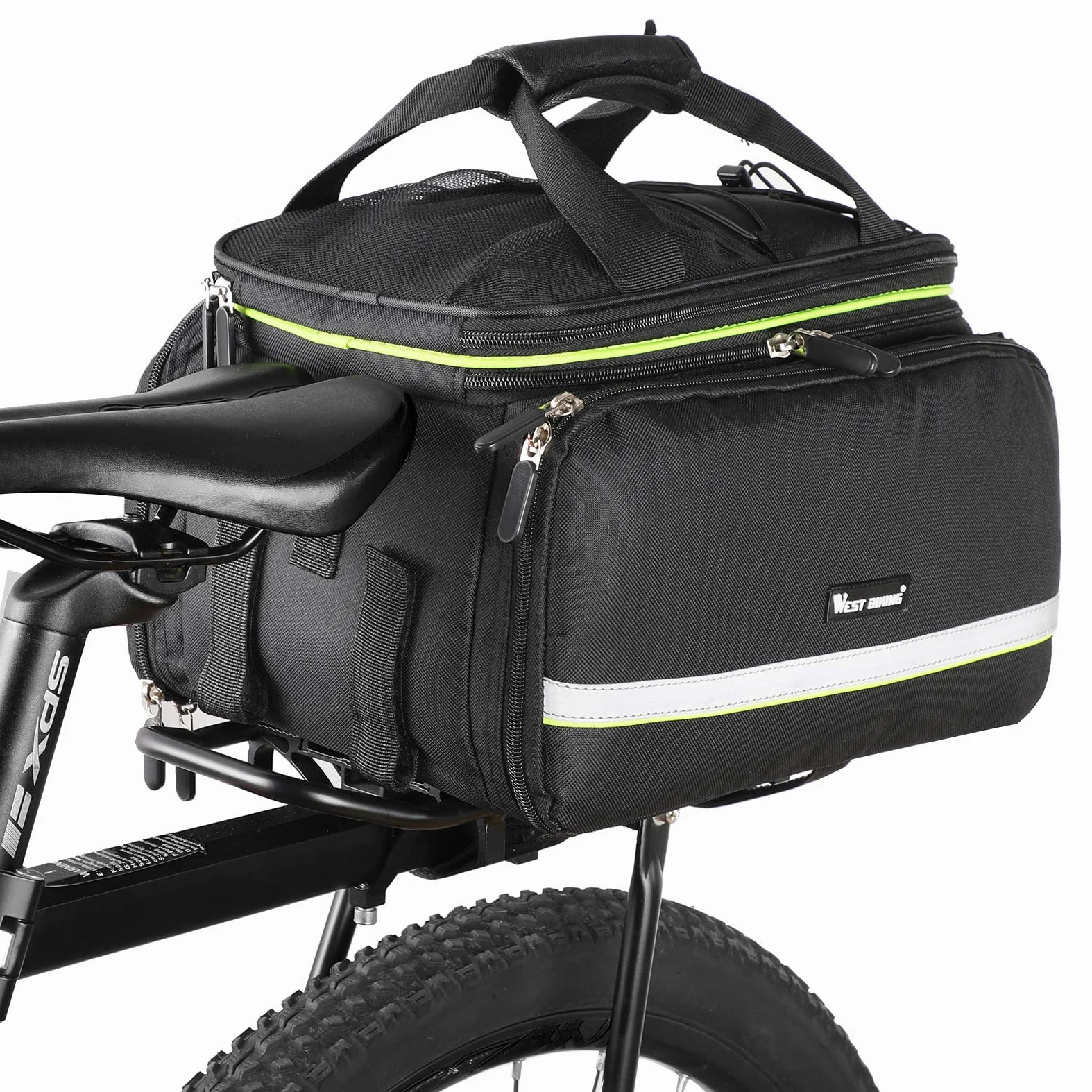 Bolsa para alforja de bicicleta, 25 l, impermeable, gran capacidad, para portabicicletas de carga de bicicleta, mochila portátil con correa ajustable para el hombro, accesorios de ciclismo