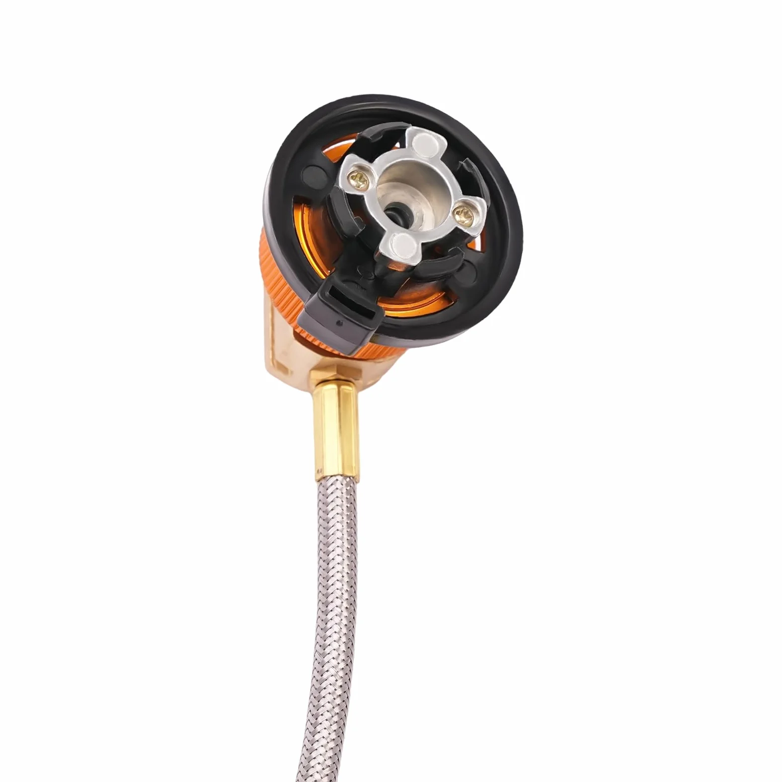 Hornillo de gas para camping de acero inoxidable, 2600 W, incluye manguera de 50 cm y adaptador de embrague, hornillo de gas de 4 patas, para camping y exteriores, viajes de autocaravana