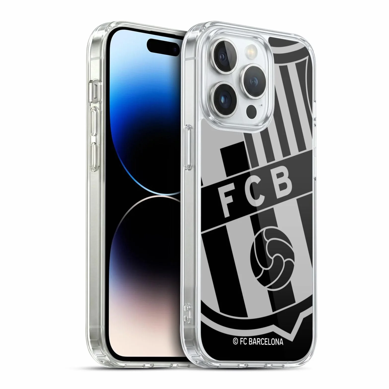 Head Case Designs Licenciado Oficialmente FC Barcelona De Gran tamaño 2017/18 Crest Caso Funda de Gel Suave Compatible con Apple iPhone 14 Pro