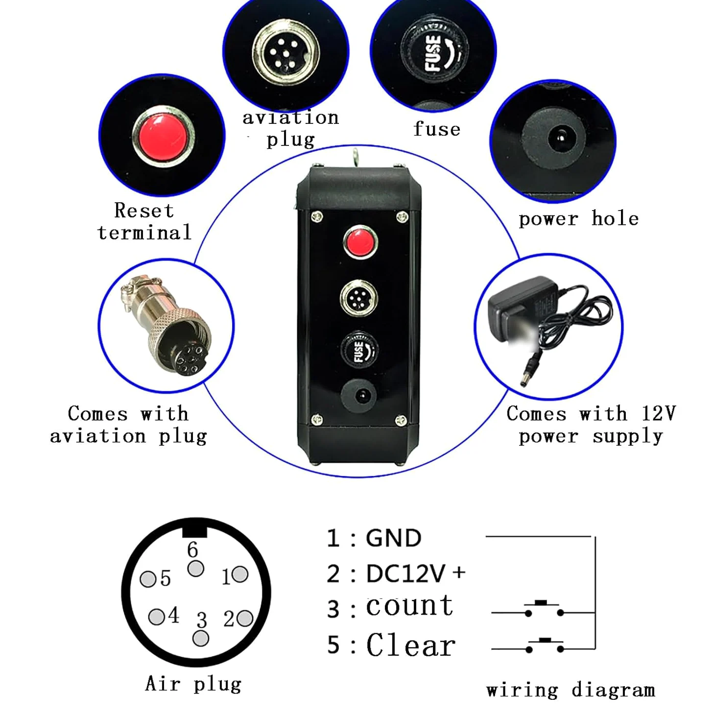 Contador digital LED, pantalla de 6 dígitos, sensor infrarrojo, cuenta hasta 999999, distancia de inducción ajustable de 30 a 70 cm, perfecto para cinta transportadora y conteo de visitantes