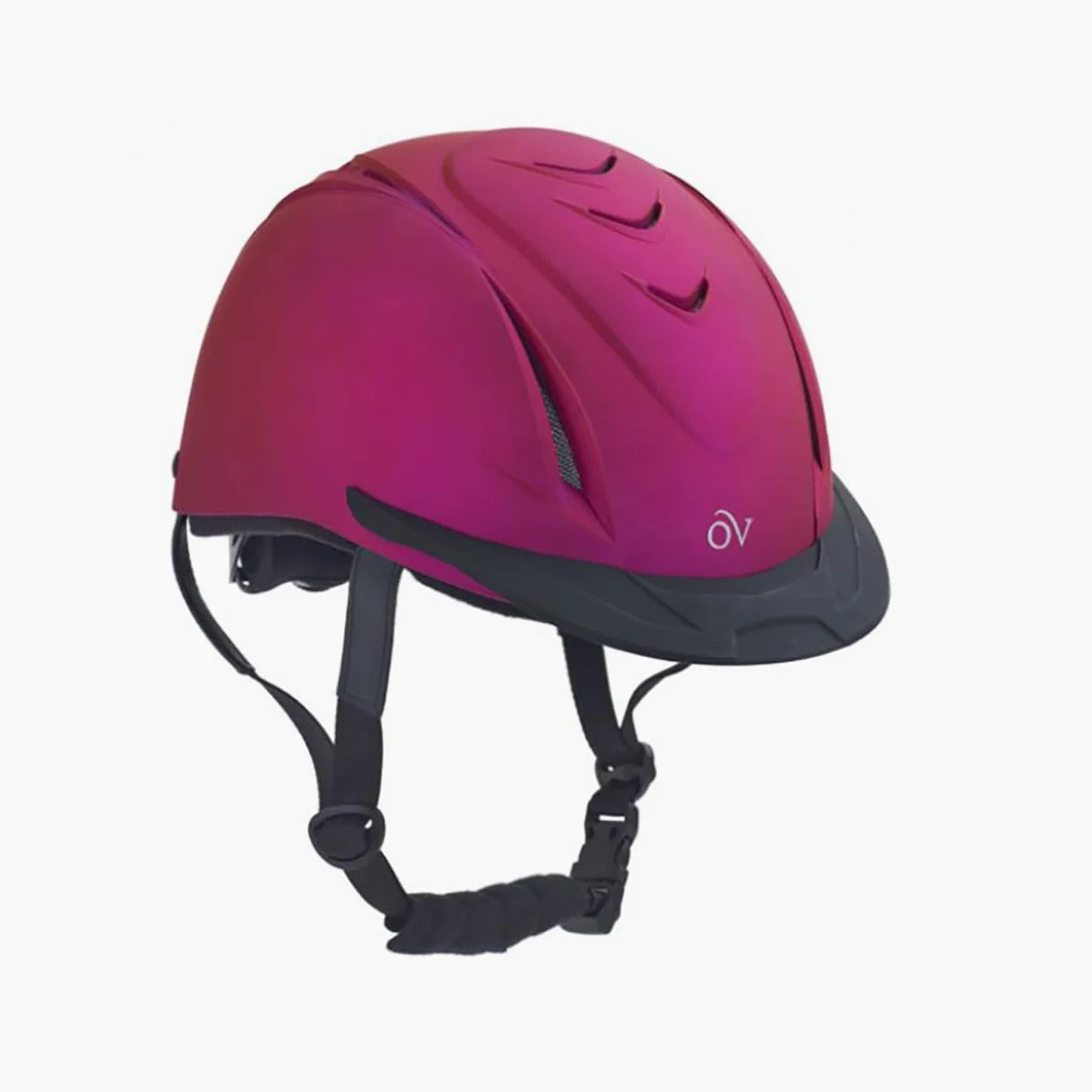 Ovation Casco de equitación escolar metálico para niños, fucsia, tamaño mediano y grande