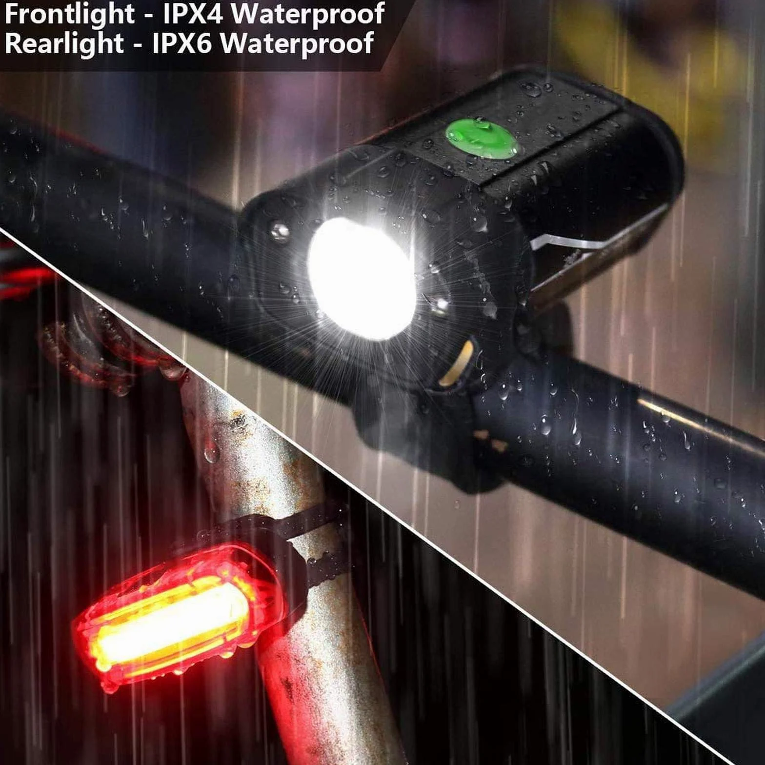 EISTEE Luces de Bicicleta, Luces de Bicicleta, Luces de Bicicleta, Juego de Luces de Bicicleta Recargables por USB, Faro y Cola de Bicicleta superbrillantes